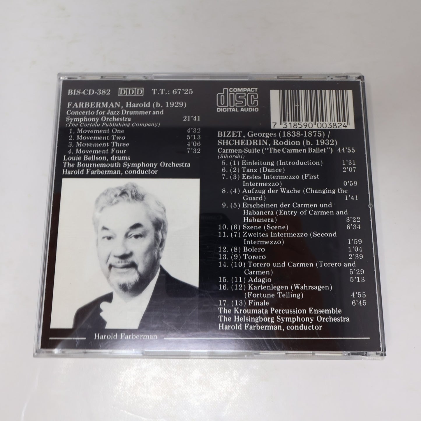 Harold Farberman CD Concerto For Jazz Drummer/Carmen Suite Bizet/Shchedrin BIS