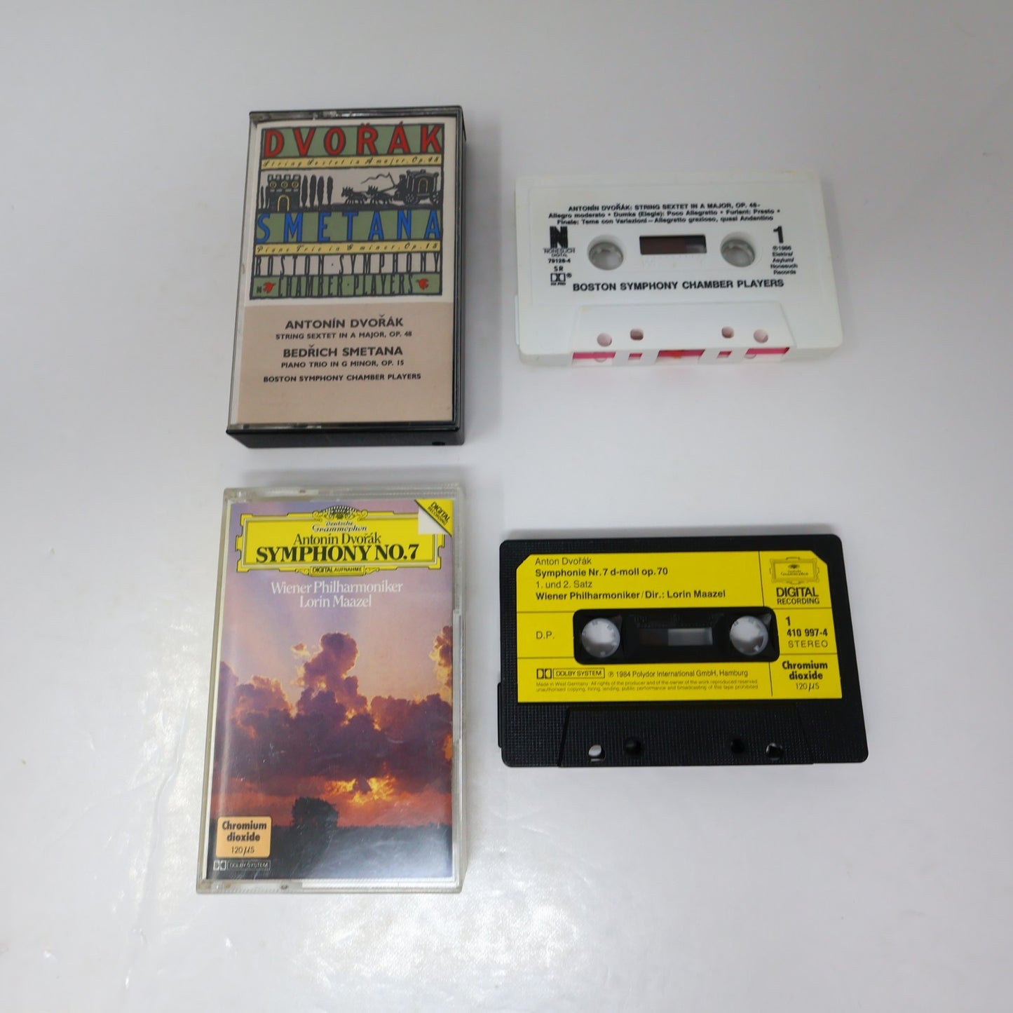 Dvorak 4 Cassettes Lot String Sextet/Symphony #7/Cello Concertos/New World