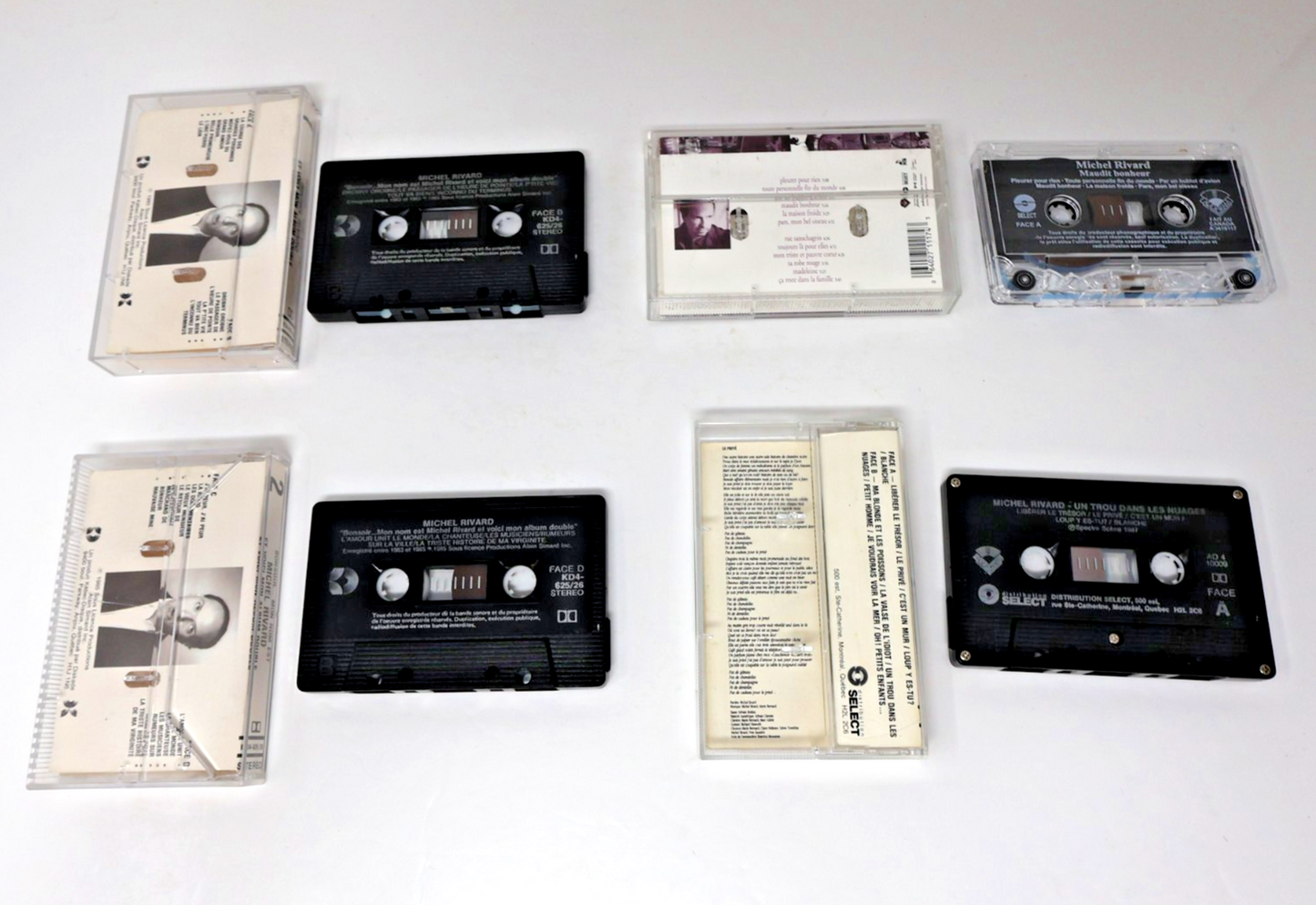 Michel Rivard Lot 4 Cassettes Maudit Bonheur/Trou dans le Ciel/Bonsoir mon Nom
