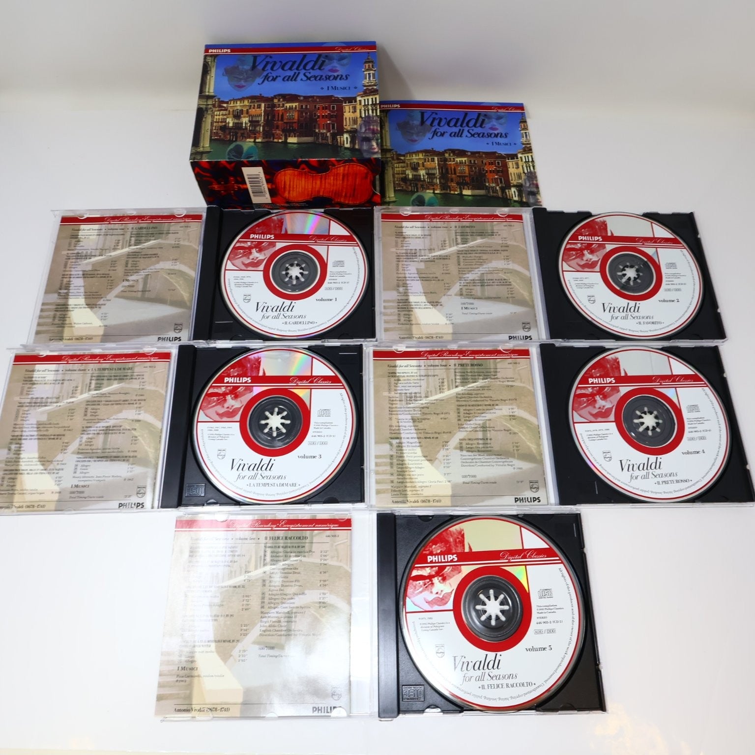 Vivaldi for All Seasons 5 CD Boxset 1995 Classical I Musici Philips Digital