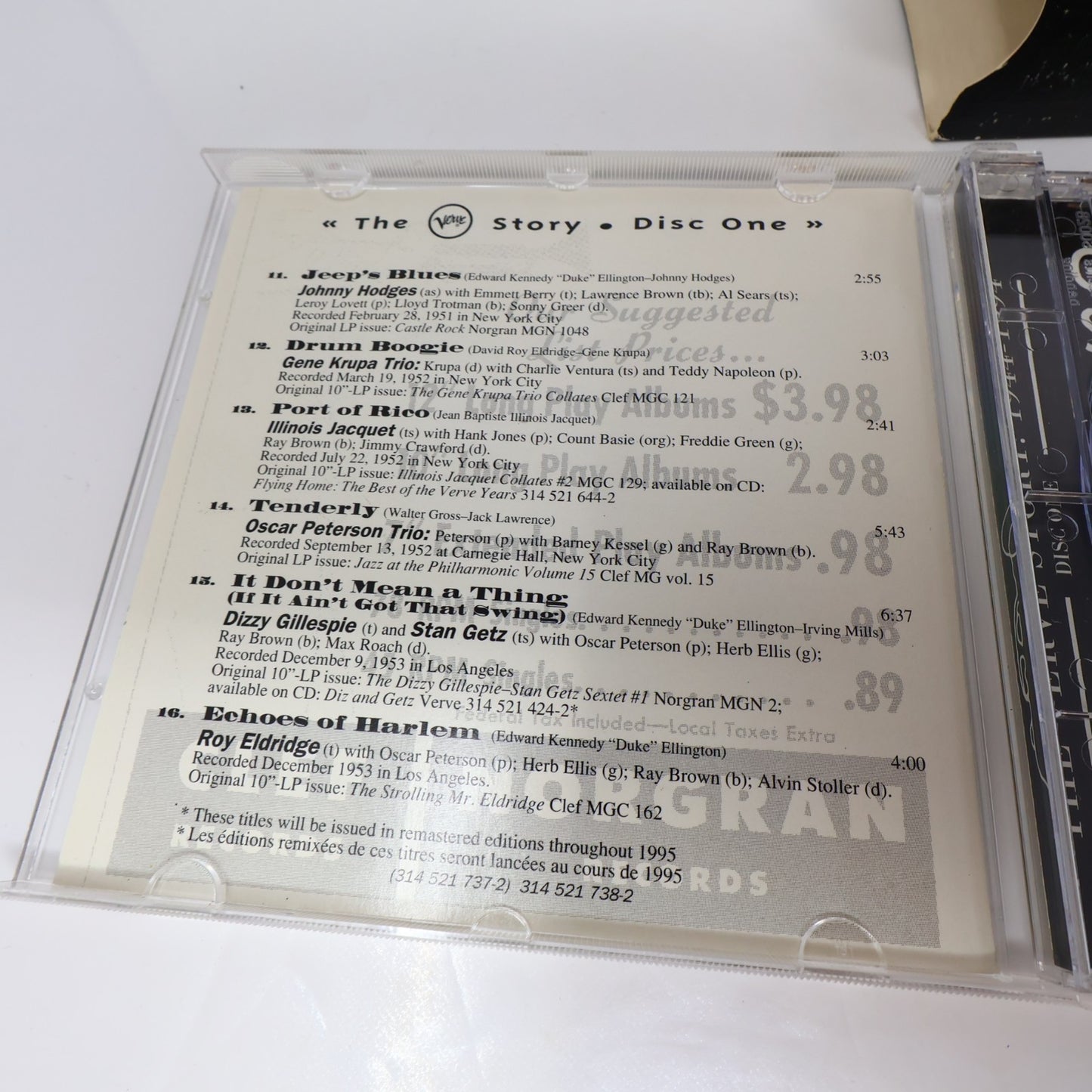 The Verve Story 1944-1994 CD Jazz Swing Bop Johnson/Cole/Holiday