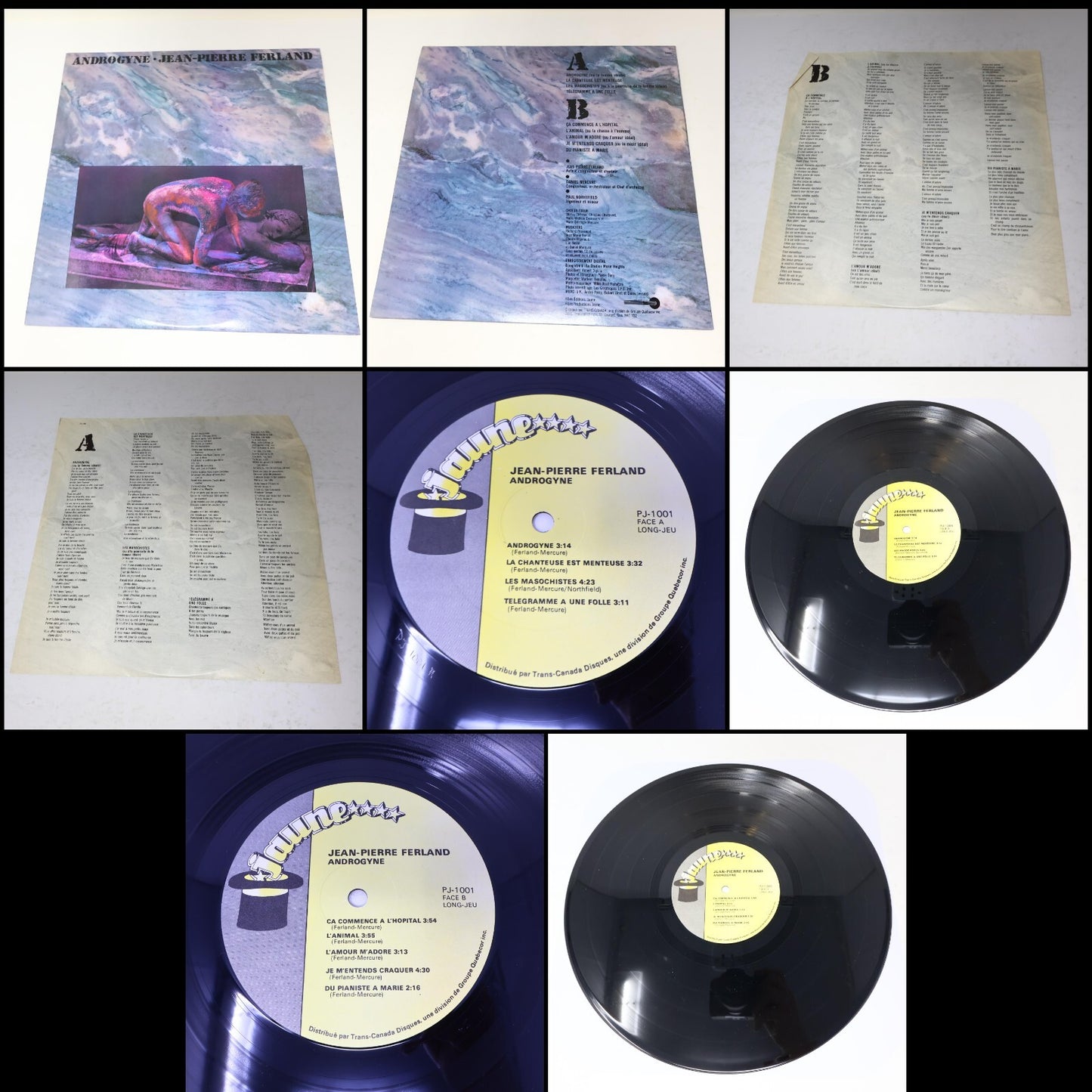 Jean-Pierre Ferland Lot 10 Disques Soleil/Jaune/Androgyne/Vierges Du Québec LP