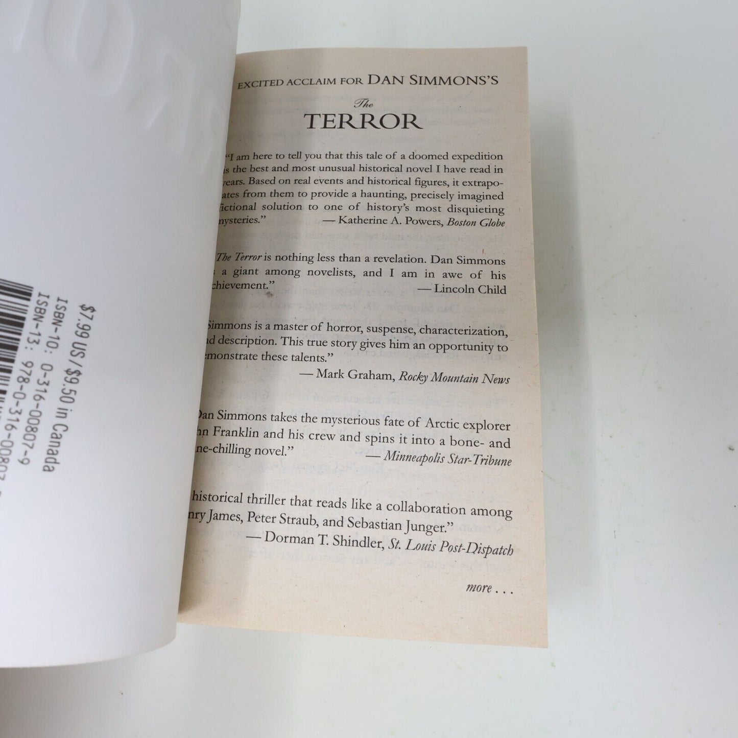 2009 The Terror Dan Simmons Horror Thriller Historical Fiction 1st Print Book PB