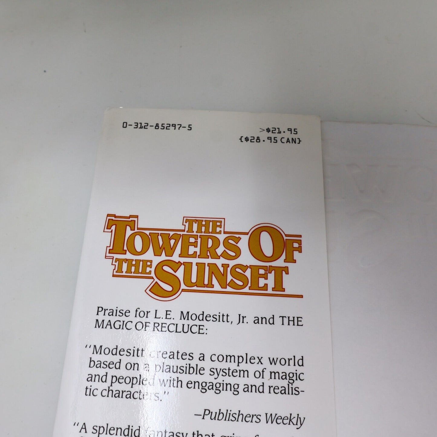 1992 The Towers of the Sunset L. E. Modesitt 1st Edition 1st Print TOR Hardcover