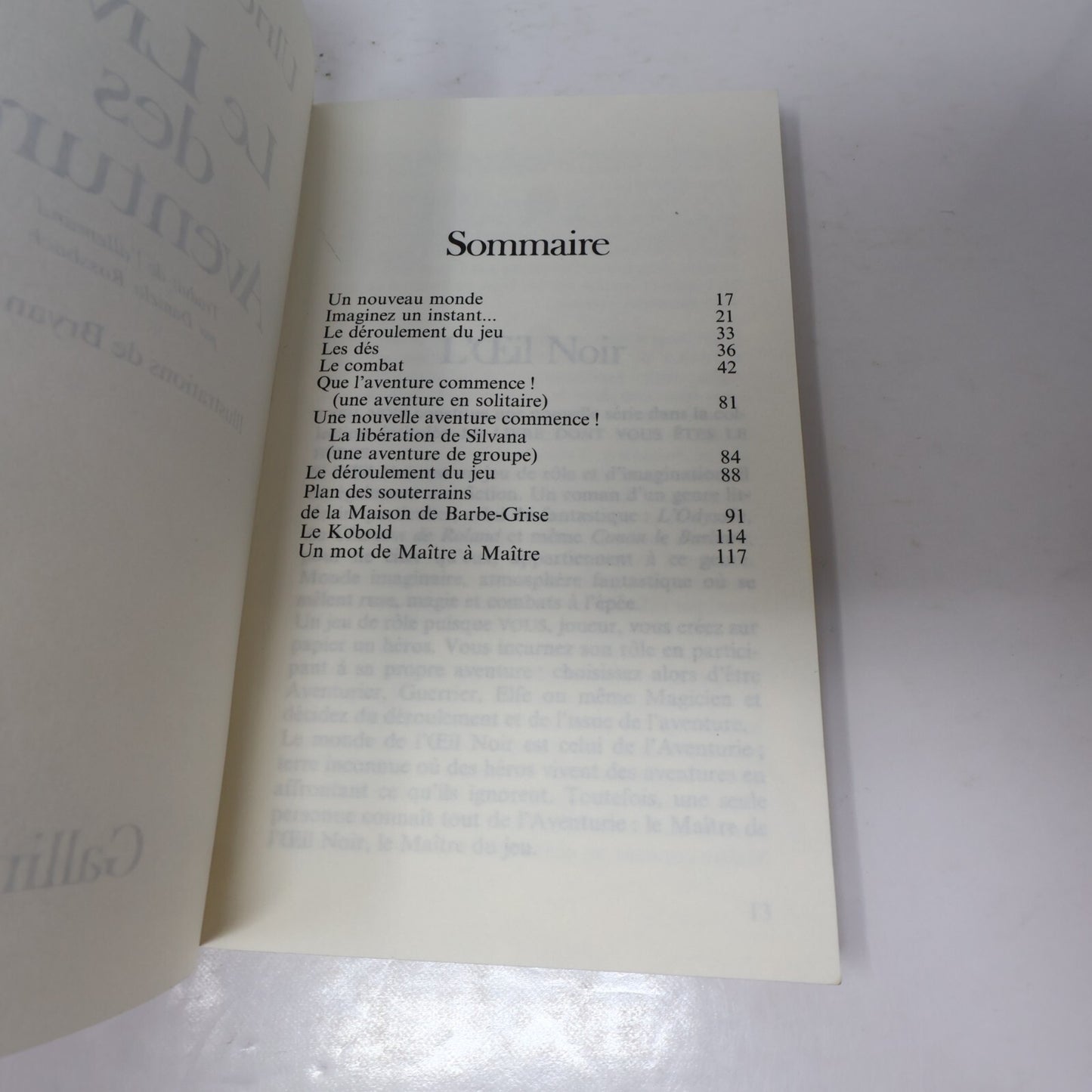 L'Oeil Noir LDVELH Lot 3 Livre des Aventures/Héros Monstres et Forces Obscures