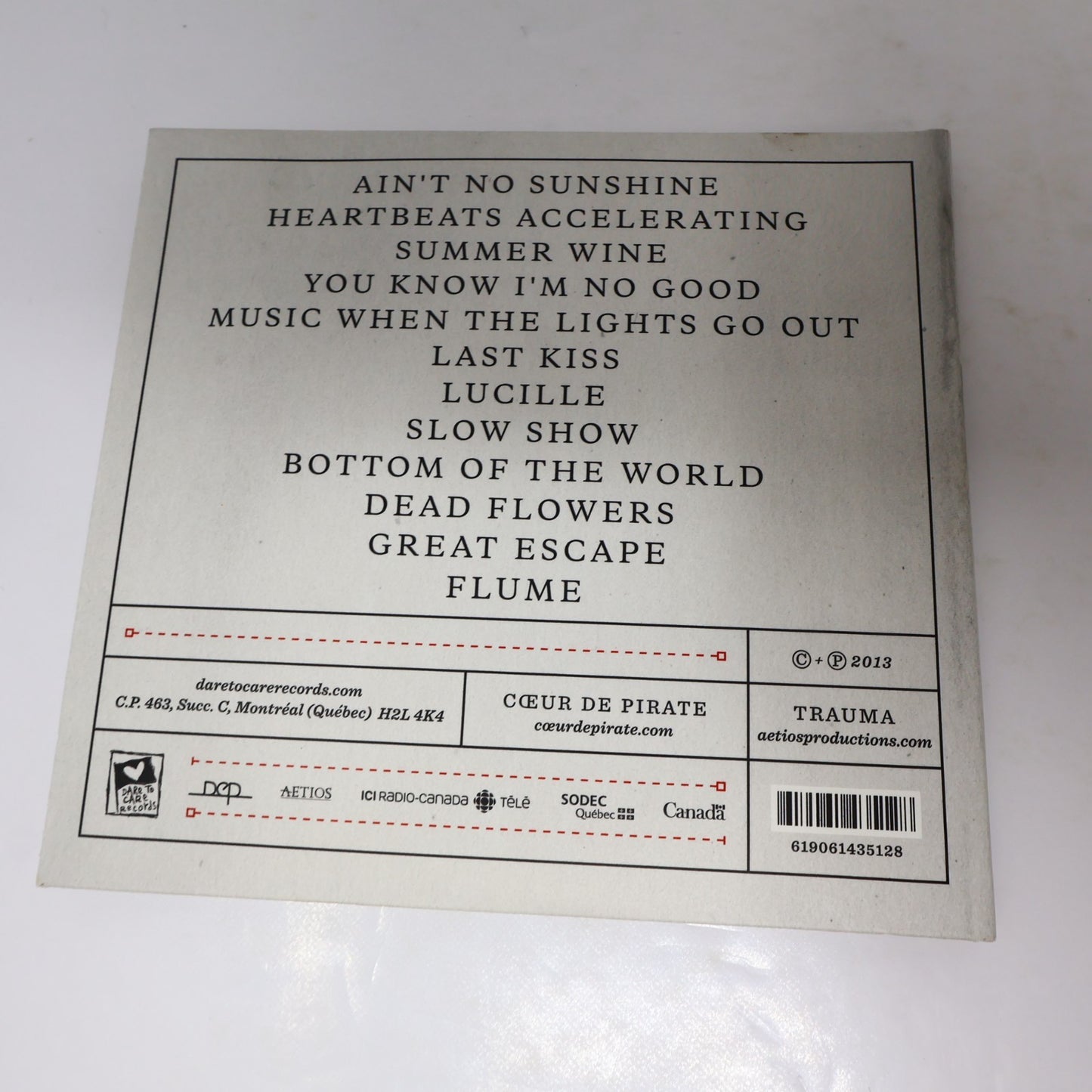 Cœur De Pirate Trauma CD Chansons de le Série Télé 2013 Dare To Care Records
