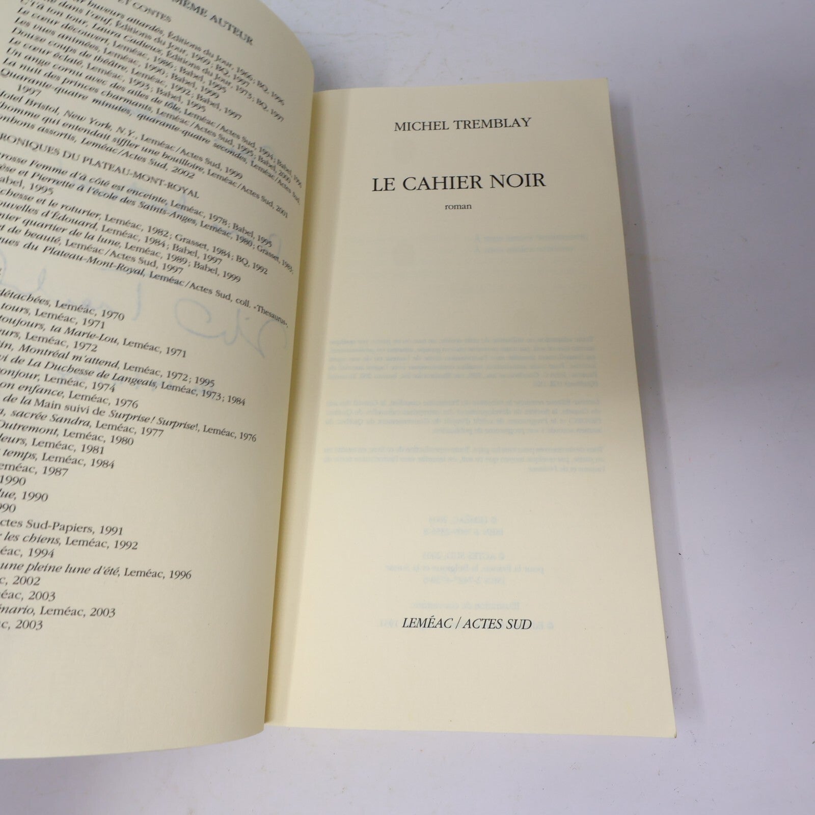Lot 21 Livres Michel Tremblay Cahier Noir Rouge Bleu/Belles-Soeurs/Vrai Monde PB