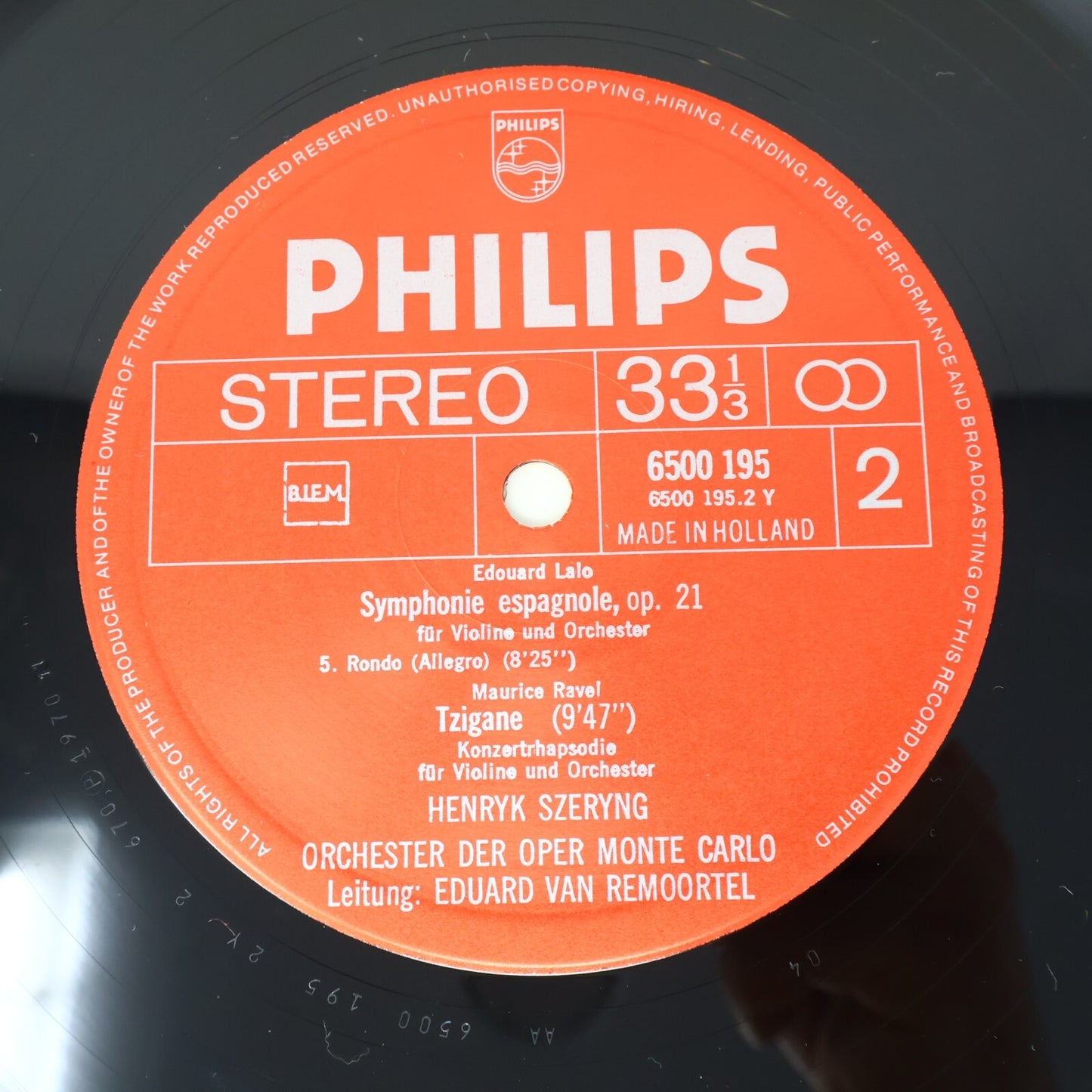 Lalo/Ravel Symphony Espagnole/Tzigane Henryk Szeryng LP Record Vinyl 6500 195