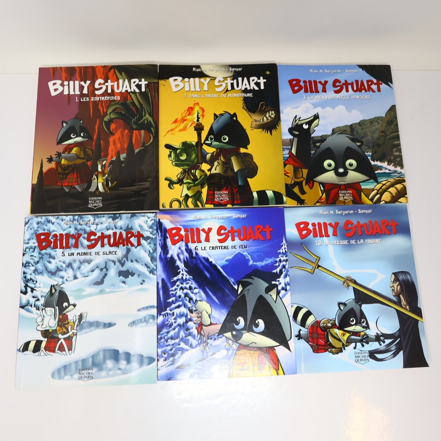 Billy Stuart #1-3 5-6 10-12 Lot 8 Livres Bergeron/Sampar Les Zintrépides PB Bd