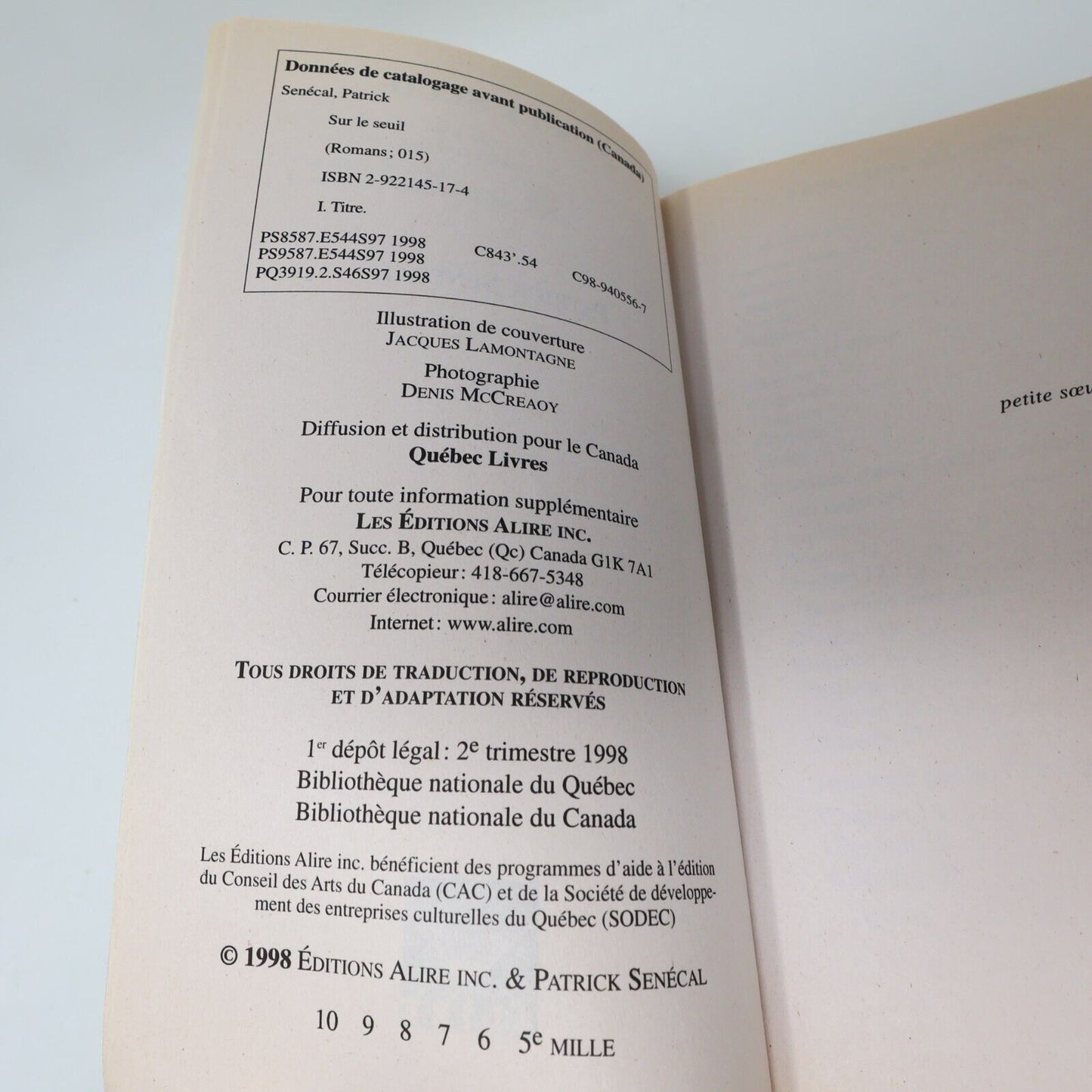 Patrick Senécal Thriller Horreur Lot 11 Livres Aliss Le Vide Oniria Français PB