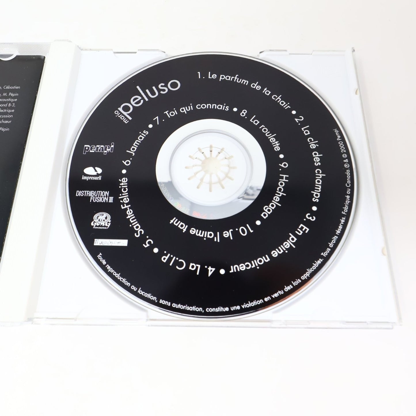 Mario Peluso Éponyme CD 2000 Français Pop Fusion PEMPI La Clef des Champs/Jamais