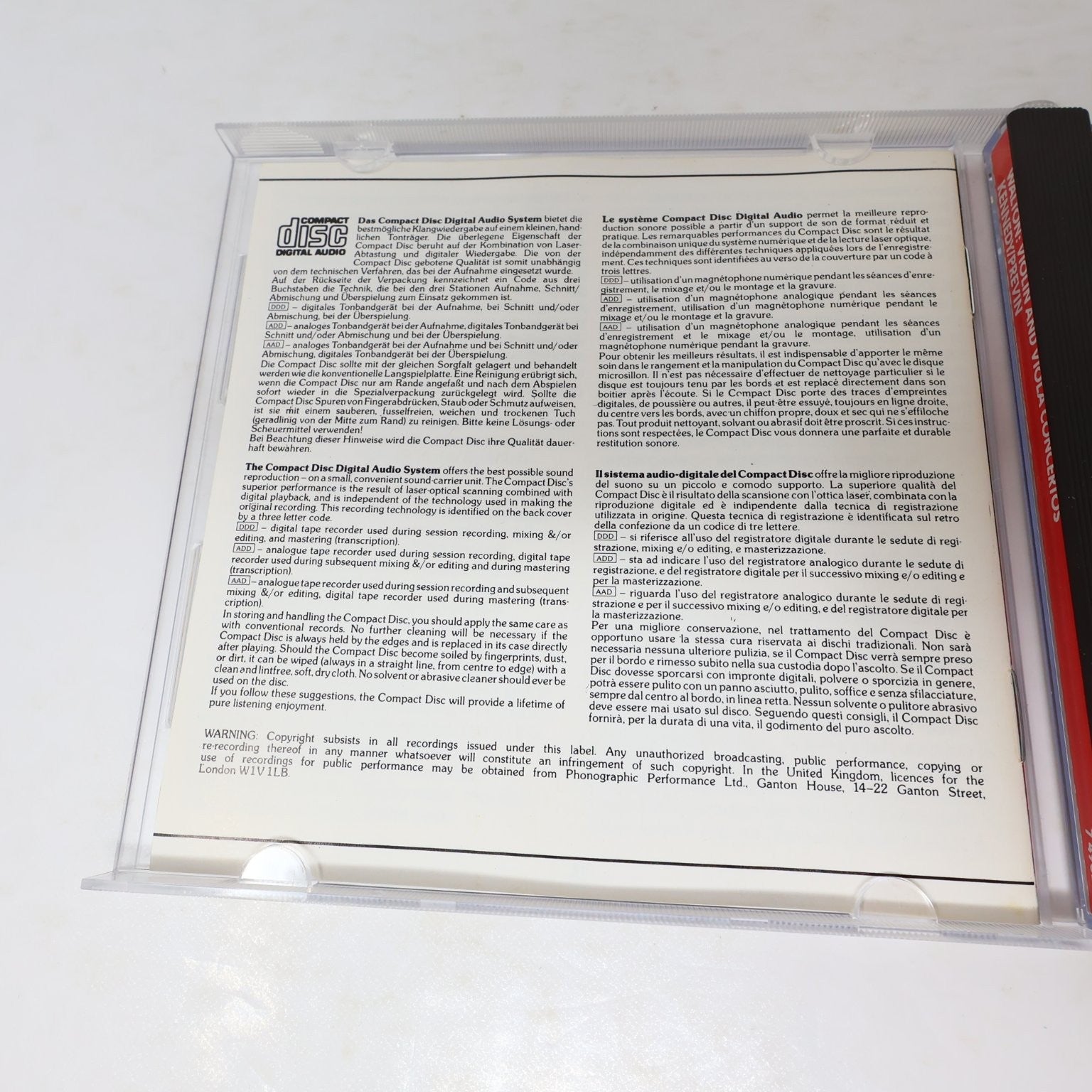 Walton Violin 3 CD Lot Violin/Viola Concertos/Symphony #1 Nigel Kennedy Prévin