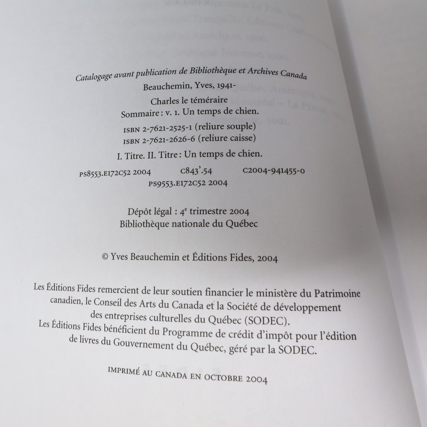 Charles le Téméraire #1-3 Série Complète Lot 3 Livres Yves Beauchemin Français