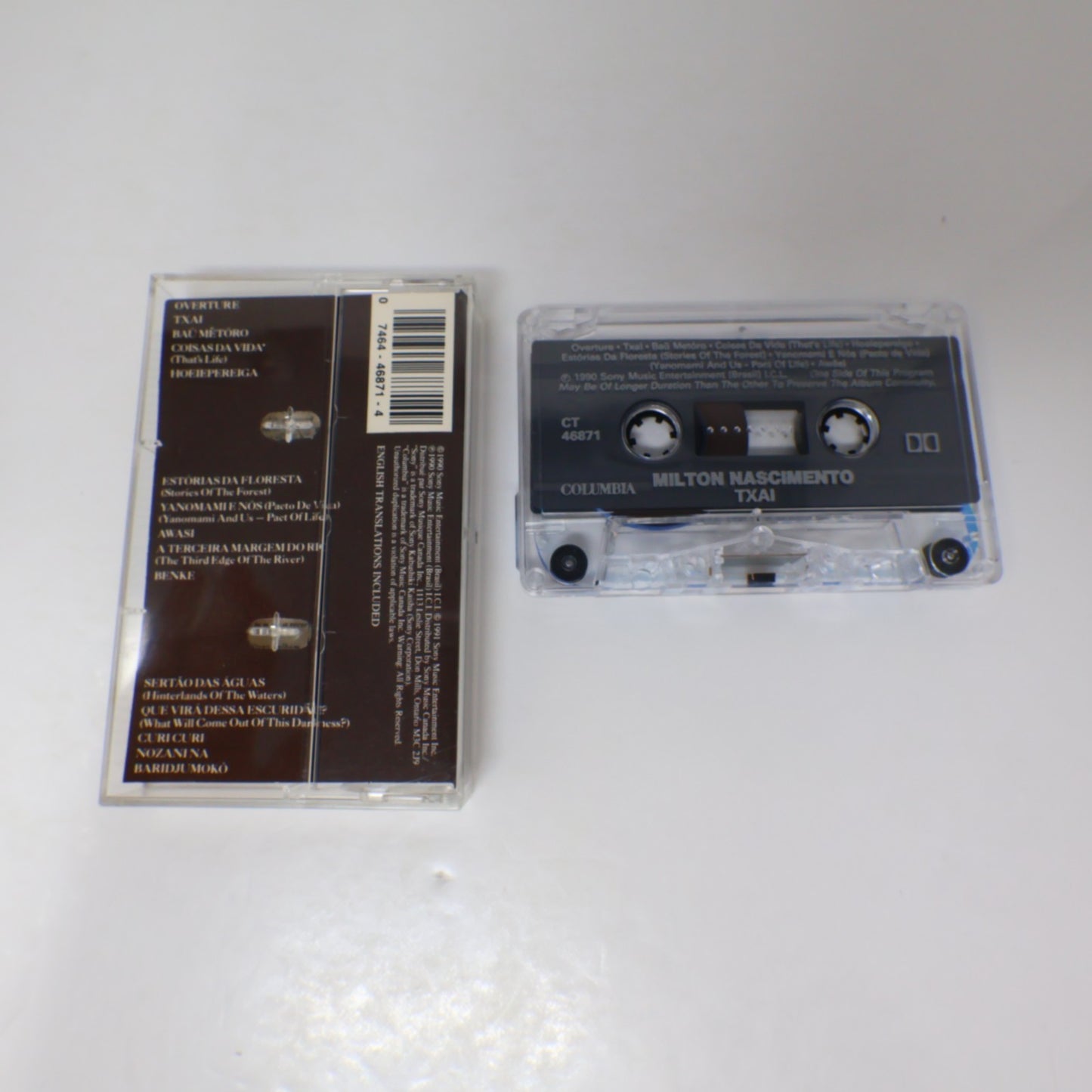Milton Nascimento 2 Cassettes Lot Yauaretê/Txai Planeta Blue/Awasi/Old Hill