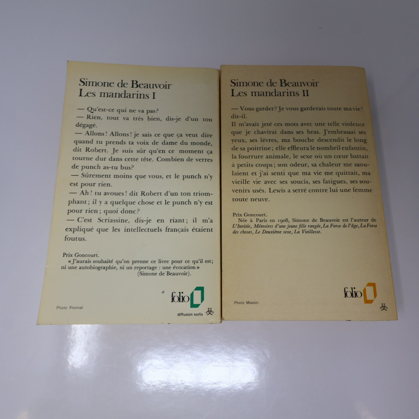 Simone de Beauvoir Lot 4 Livres La Force des Choses 1-2/Les Mandarins 1-2 Roman