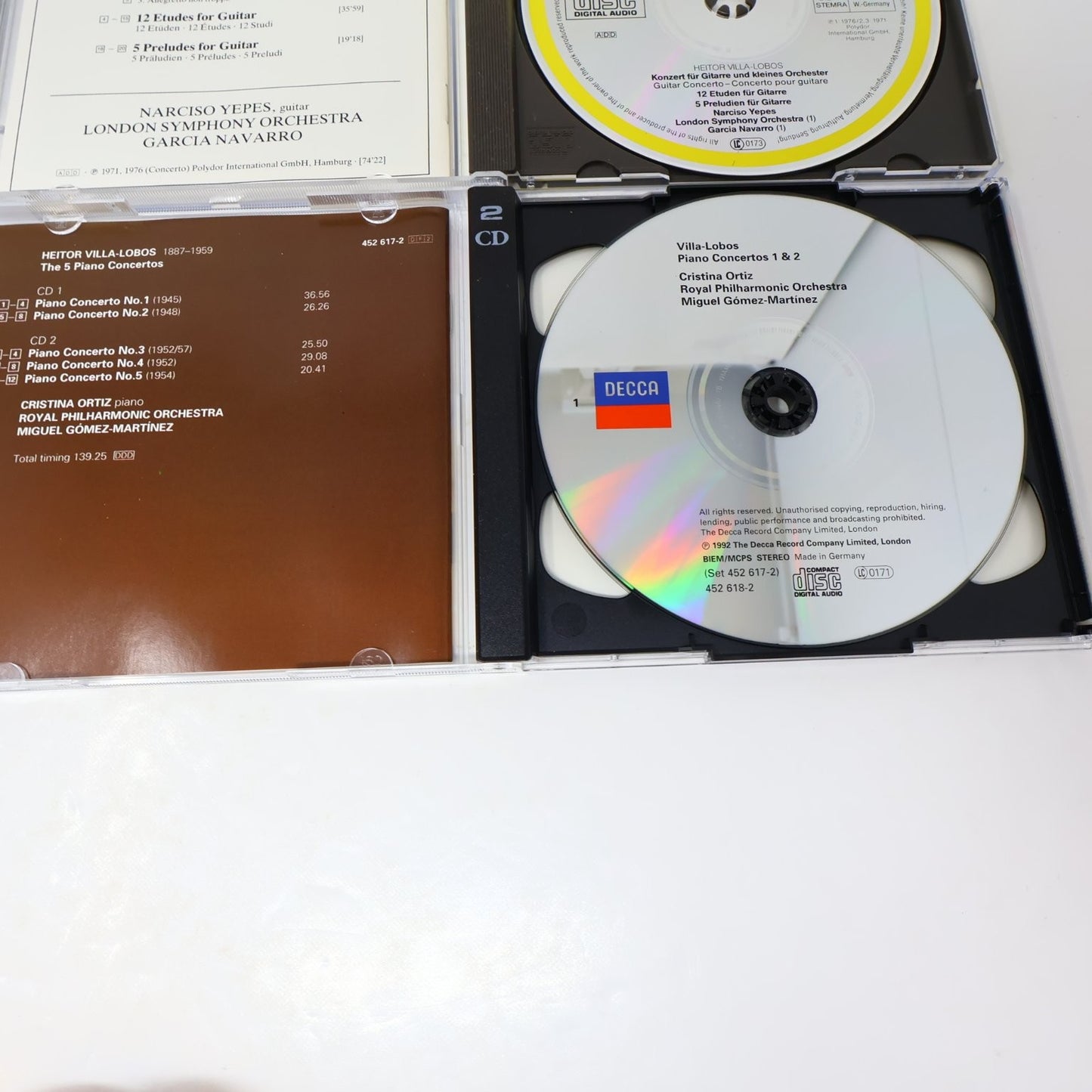 Villa-Lobos 10 CD Lot String Quartets/5 Pianos Concertos/Choros Classical Latin