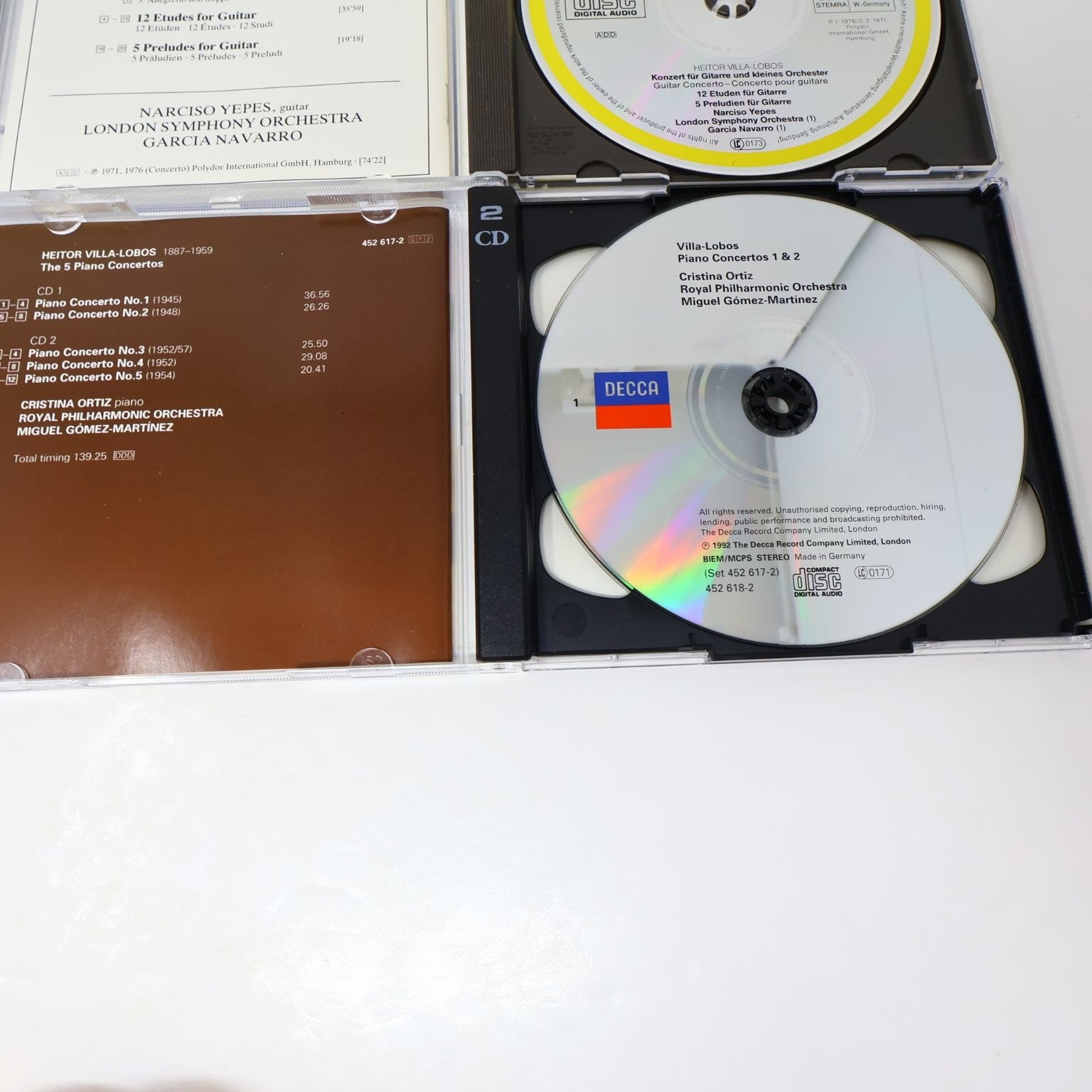 Villa-Lobos 10 CD Lot String Quartets/5 Pianos Concertos/Choros Classical Latin