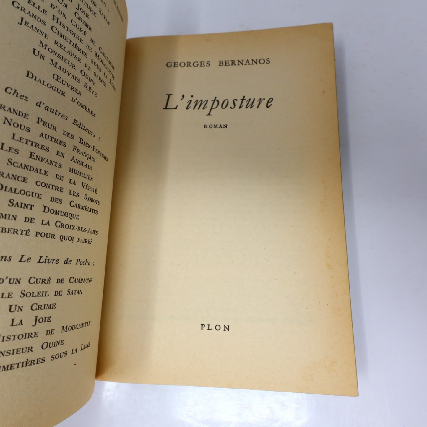 Georges Bernanos Lot 9 Livres Poche Dialogues d'Ombres/L'Imposture/Un Crime 60s