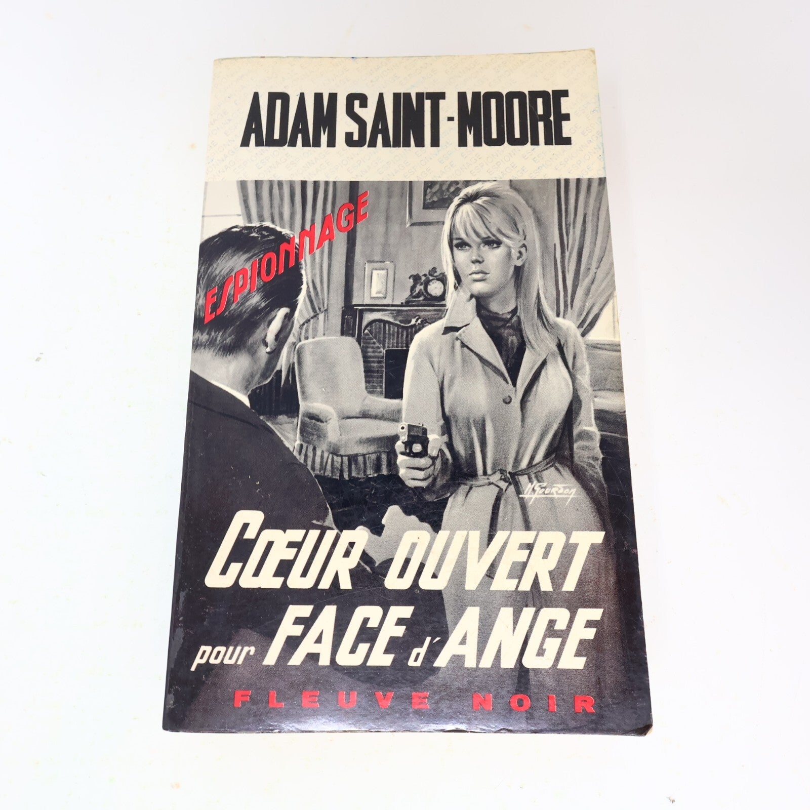 1967 Coeur Ouvert pour Face d'Ange Adam Saint-Moore Fleuve Noir Espionnage Livre