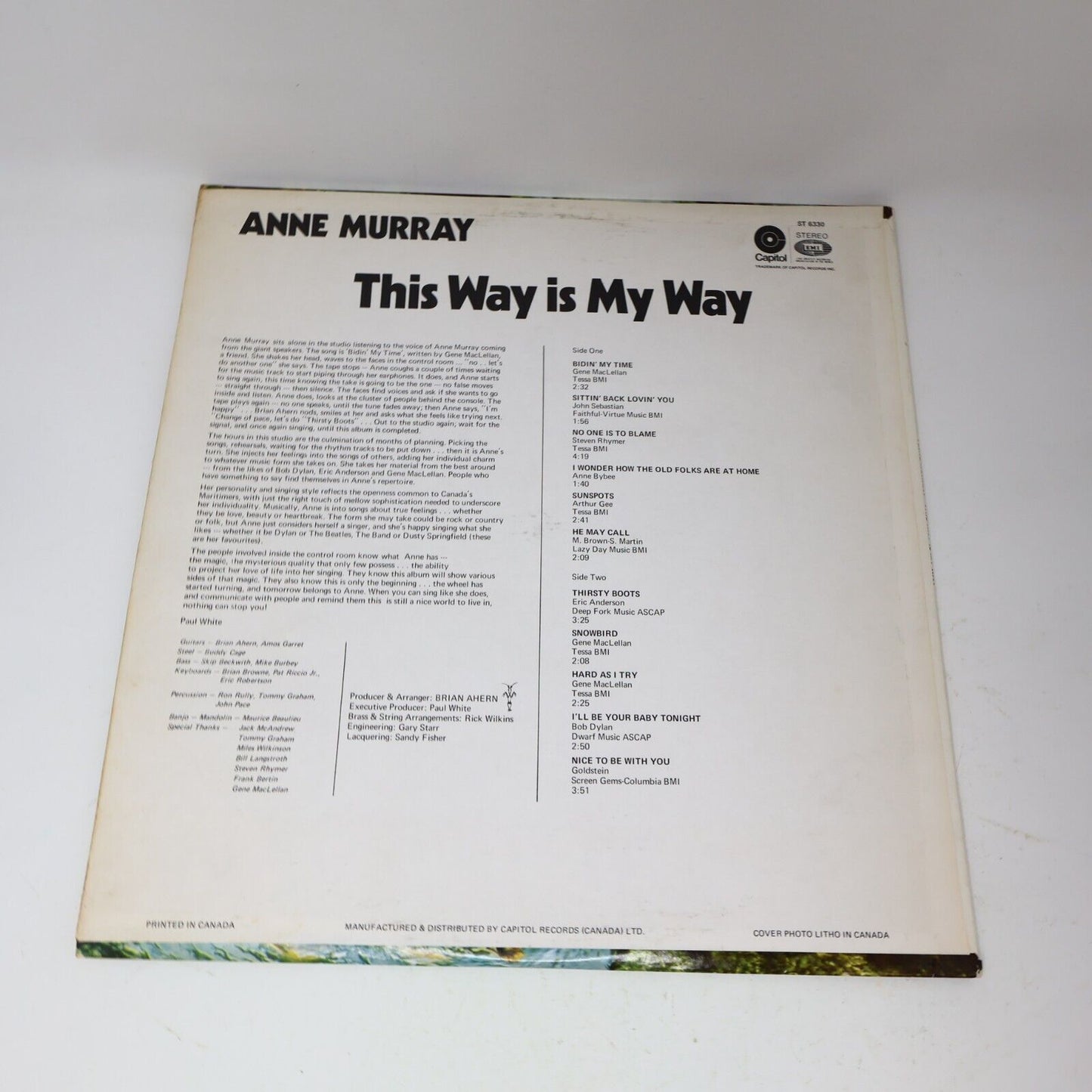 Anne Murray This Way Is My Way LP Record Vinyl Capitol ST 6330 Canada 1969 VG+
