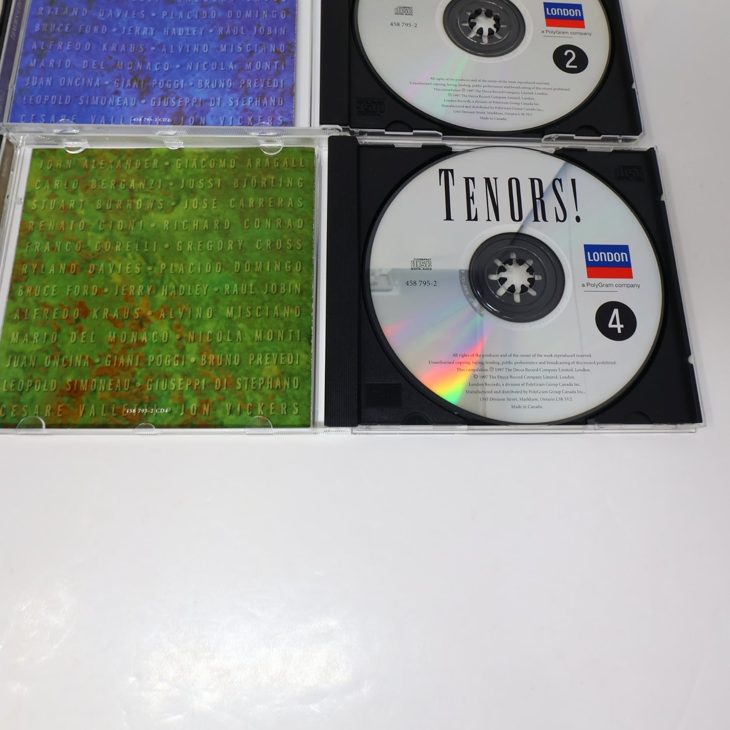 Tenors! 4 CDs Box Set 64 Selections Carreras/Domingo/Raul Jobin London 458 795-2