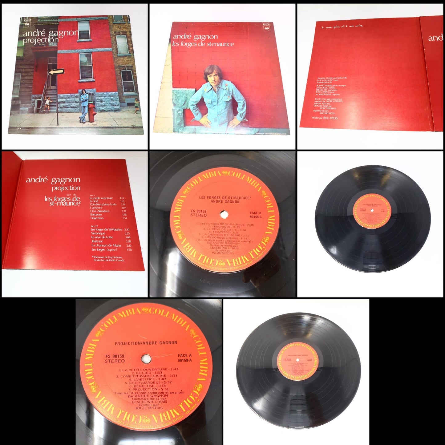 André Gagnon Lot 6 Disques Neiges/Projection/Saint-Laurent/Encore/Saga Record LP