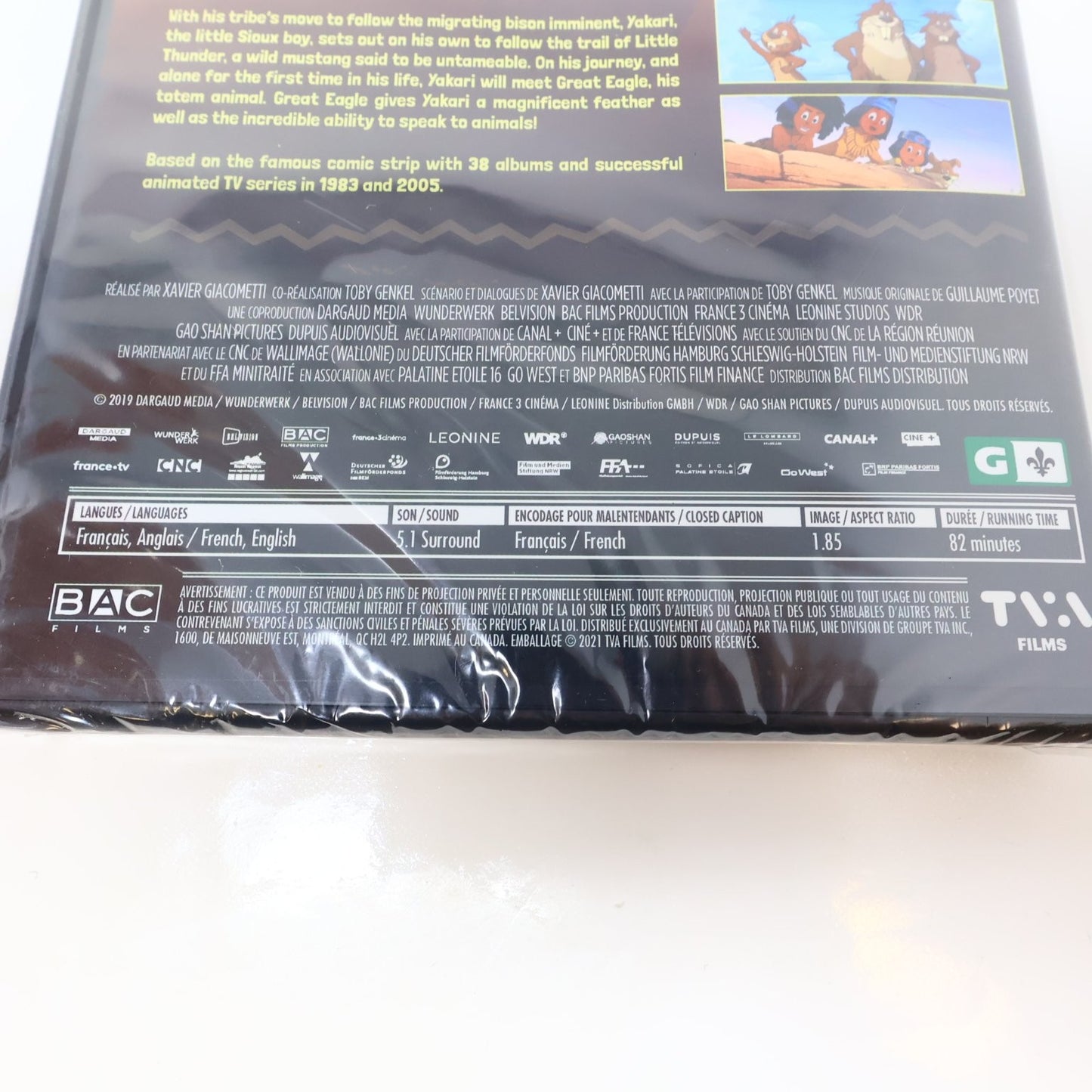 Yakari La Grande Aventure DVD Français/English Animation Factory Sealed NTSC