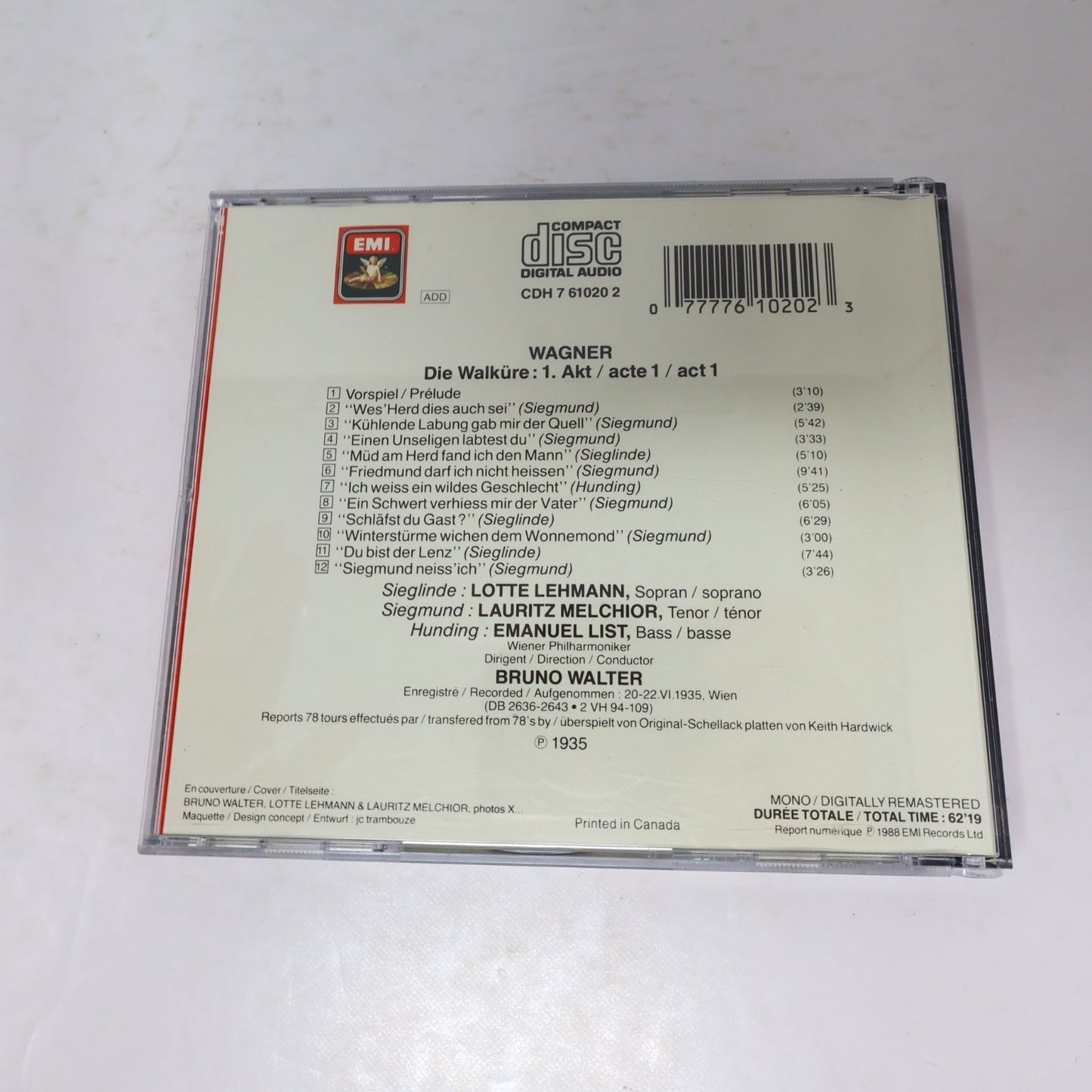 Wagner 3 CD Lot Rickenbacher/Karajan/Walter Orchestral Works Classical EMI DG