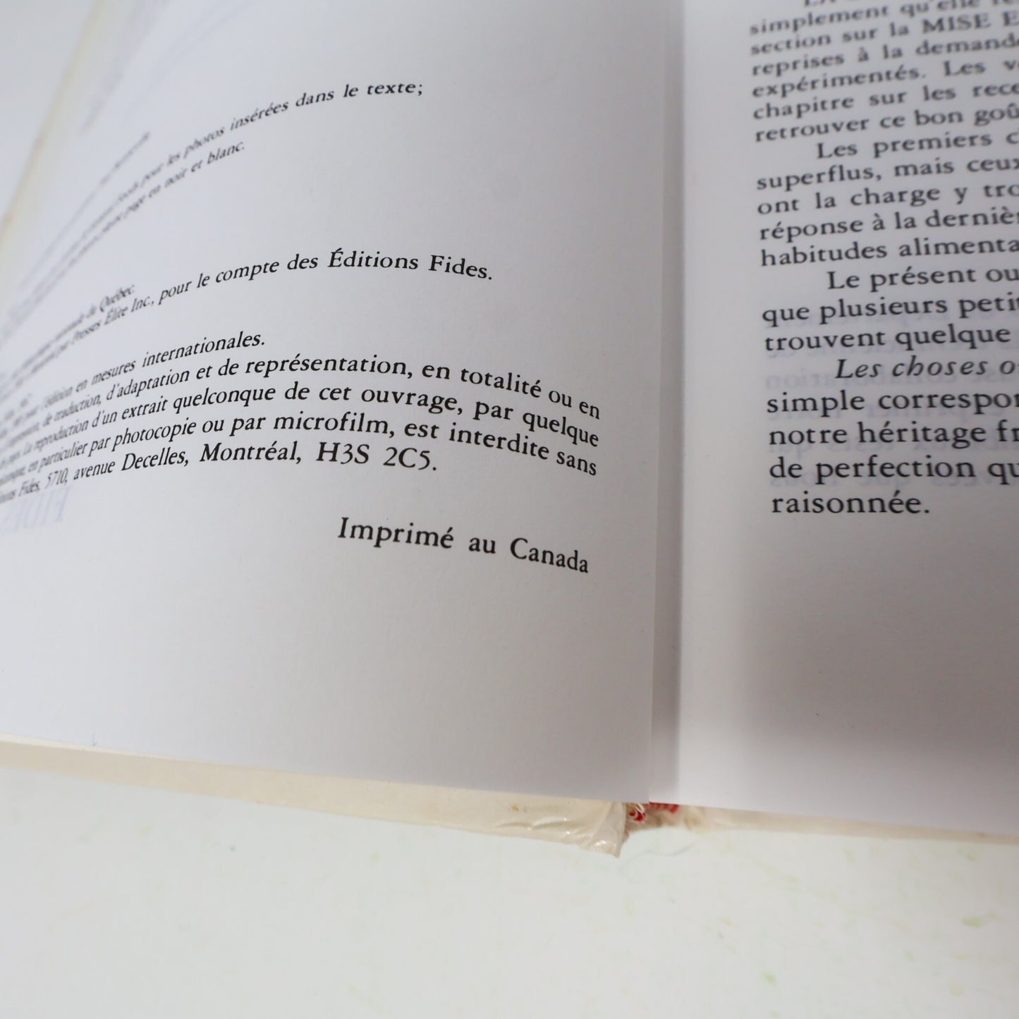 1985 La Cuisine Raisonnée Congrégation de Notre-Dame/Cnd Fides Recettes Québec