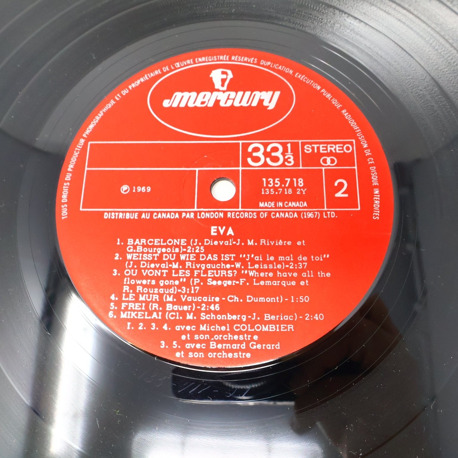 Eva Lot 3 Disques L'Orage/Éponyme LP Record Mercury/Barclay 33 RPM 1969-1972