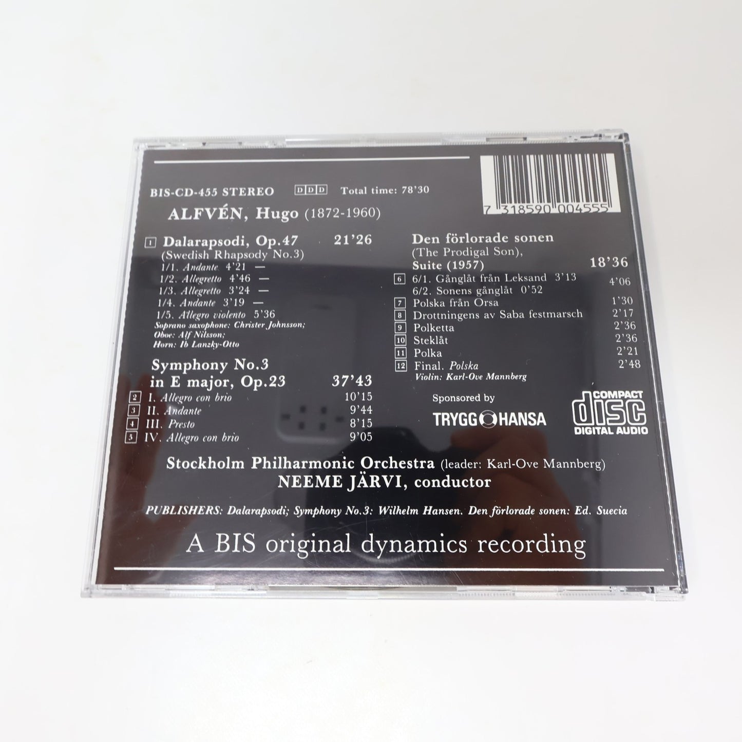 Hugo Alfvén 3 CD Lot Symphony 1-2-3 Stockholm Philharmonic Orchestra/Neeme Järvi