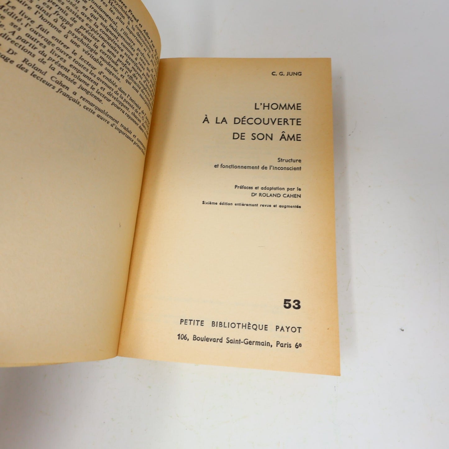 1963 L'Homme à la Découverte de son Âme C. G. Jung Petite Bibliothèque Payot 60s