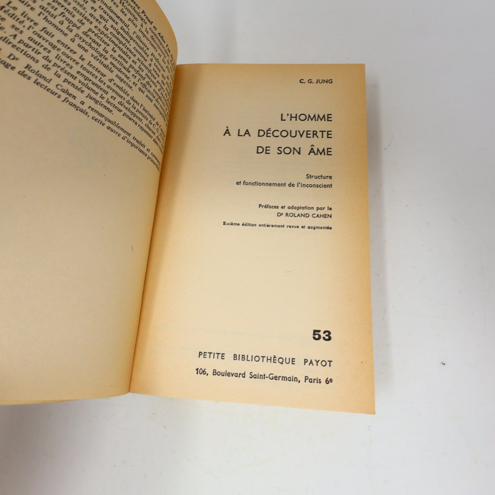 1963 L'Homme à la Découverte de son Âme C. G. Jung Petite Bibliothèque Payot 60s