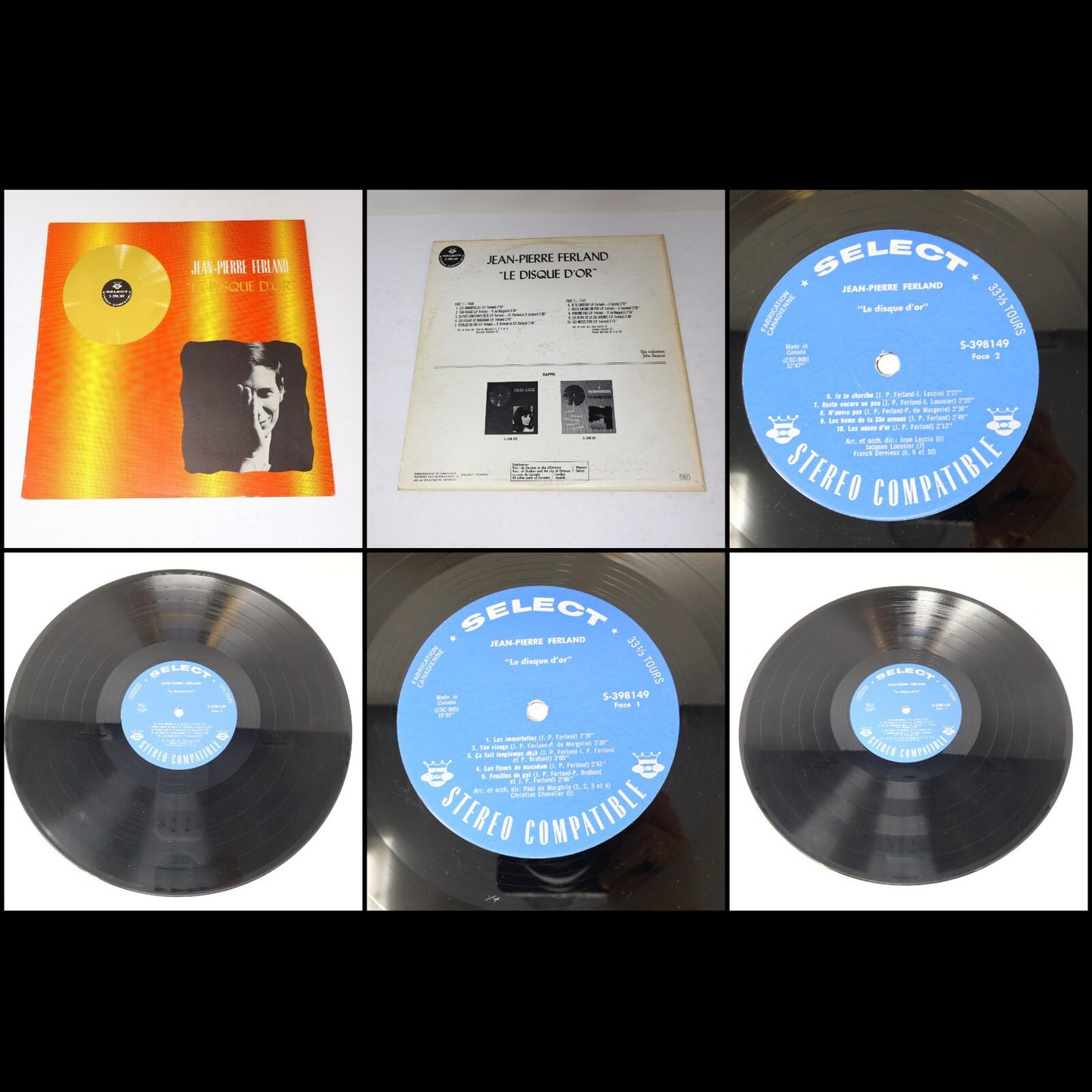 Jean-Pierre Ferland Lot 10 Disques Soleil/Jaune/Androgyne/Vierges Du Québec LP