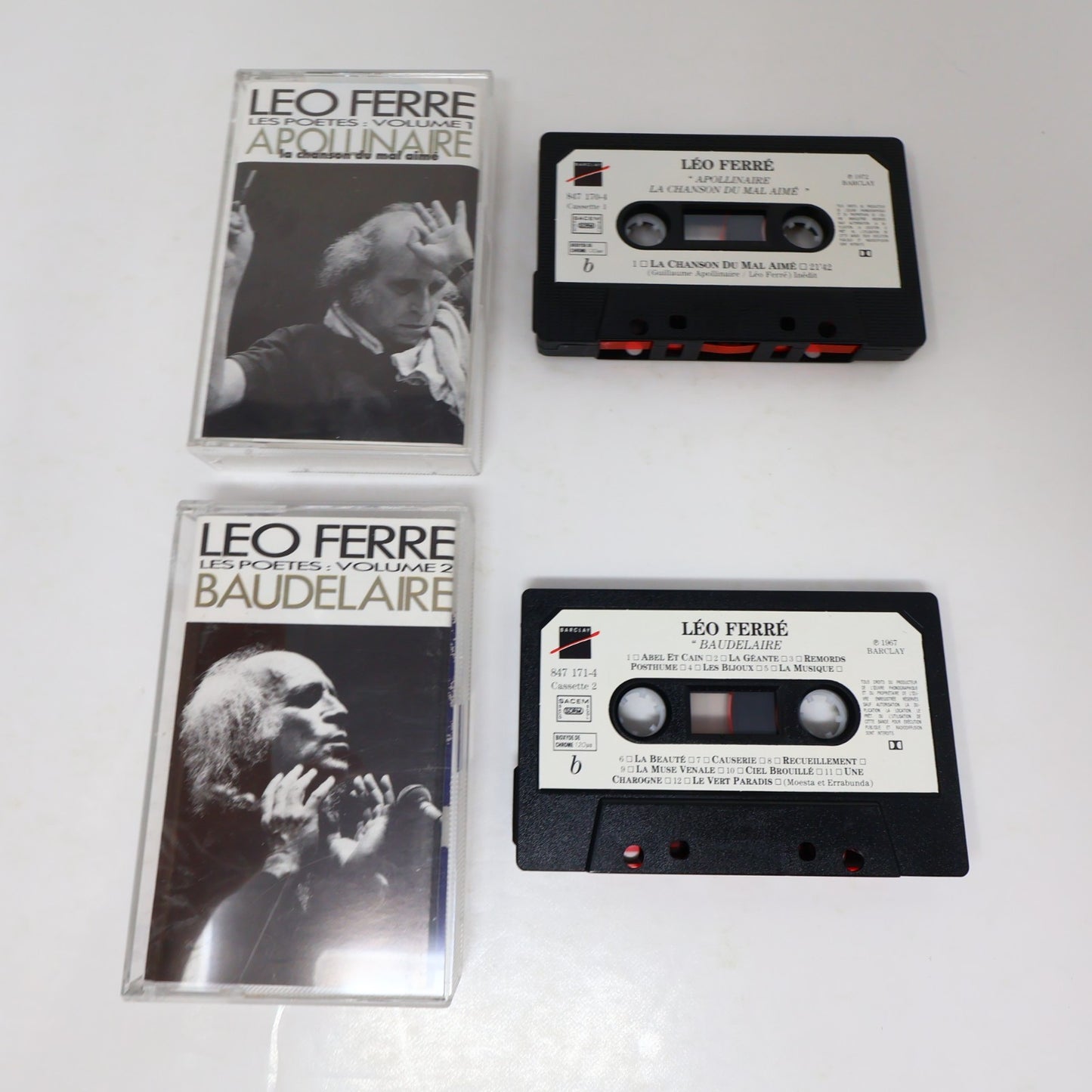 Léo Ferré Les Poètes Boîtier Cassette Apollinaire/Baudelaire/Verlaine Rimbaud