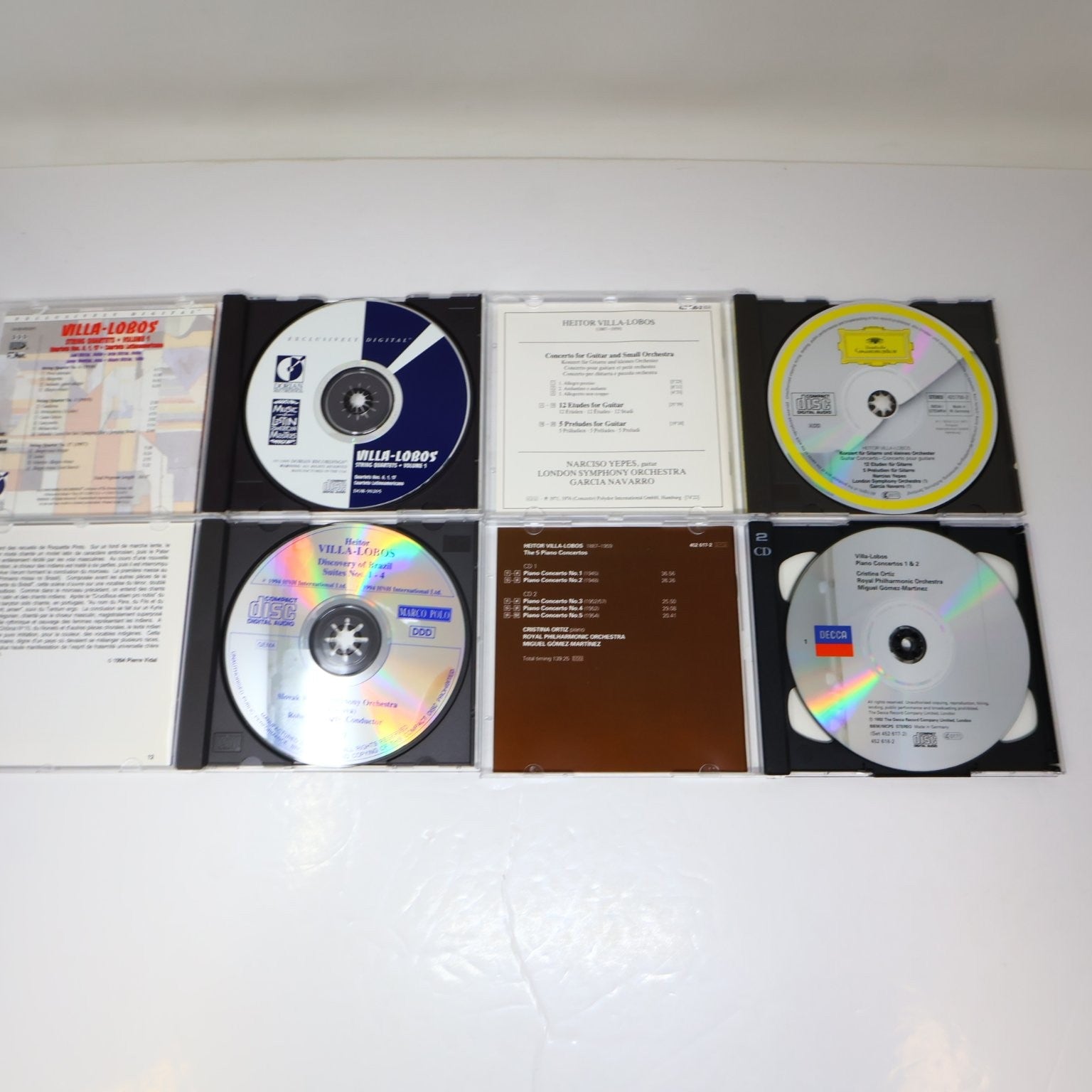 Villa-Lobos 10 CD Lot String Quartets/5 Pianos Concertos/Choros Classical Latin
