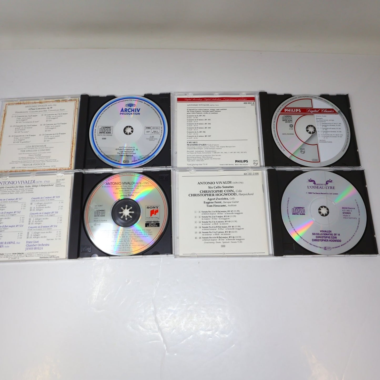 Vivaldi 11 CD Lot Le Quattro Stagioni/6 Violins Concertos/Flute Concertos op 10