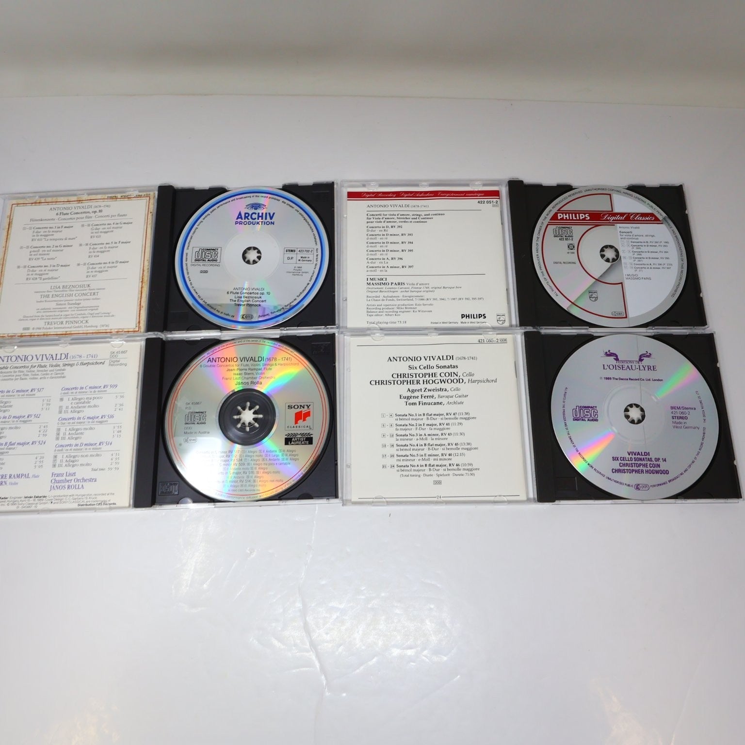 Vivaldi 11 CD Lot Le Quattro Stagioni/6 Violins Concertos/Flute Concertos op 10