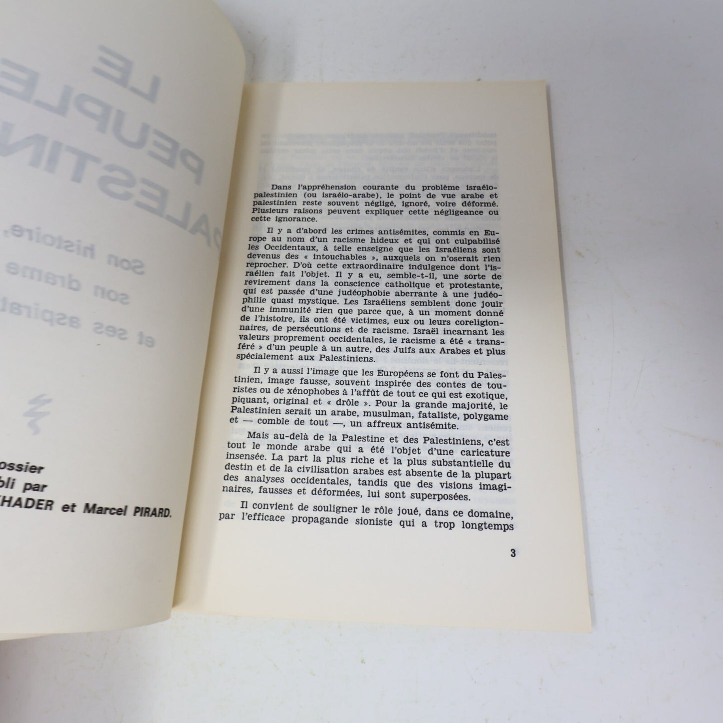 Apartheid et Sionisme/Le Peuple Palestinien Lot 2 Livres Khader/Bajoit/Pirard PB