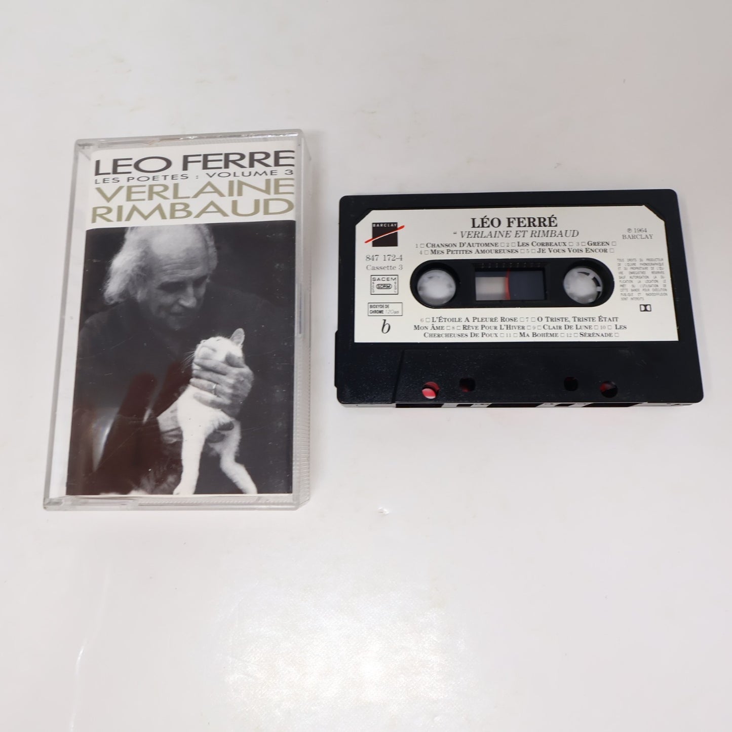 Léo Ferré Les Poètes Boîtier Cassette Apollinaire/Baudelaire/Verlaine Rimbaud