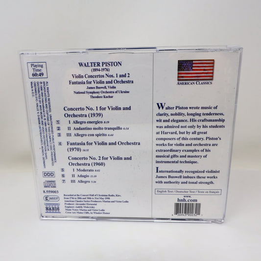 Walter Piston Violin Concertos Nos. 1 & 2 Fantasia 1999 CD Classical Naxos