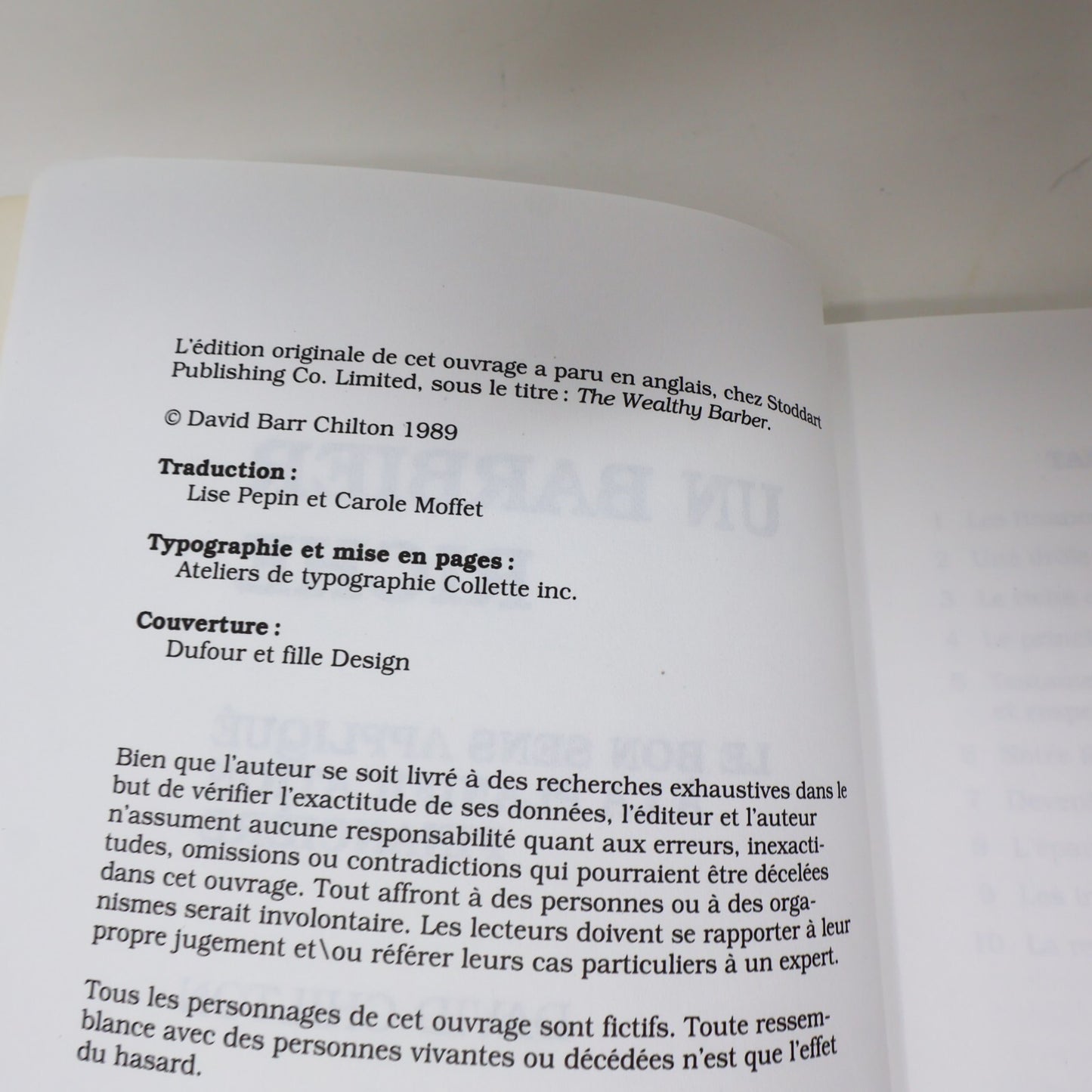 1993 Un Barbier Riche David Chilton Trécarré Planification Financière Affaires