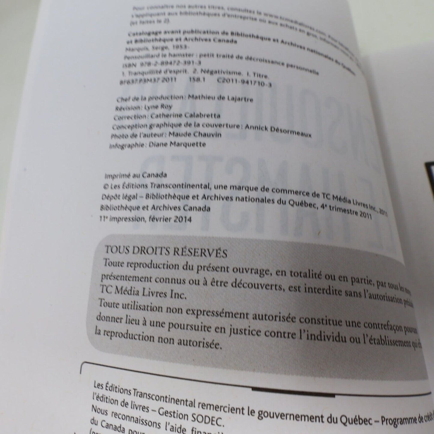 2011 Pensouillard le Hamster Dr Serge Marquis Croissance Personnelle Psychologie