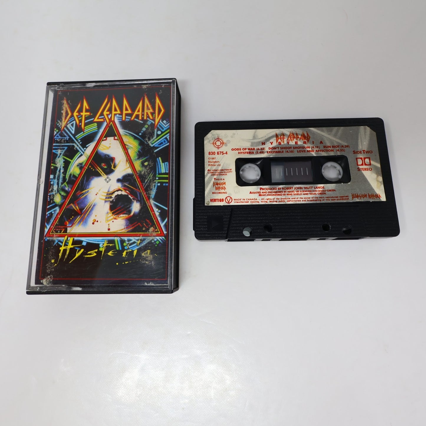 Def Leppard 2 Cassettes Lot Hysteria/Pyromania Vertigo 80s Pour Some Sugar On Me