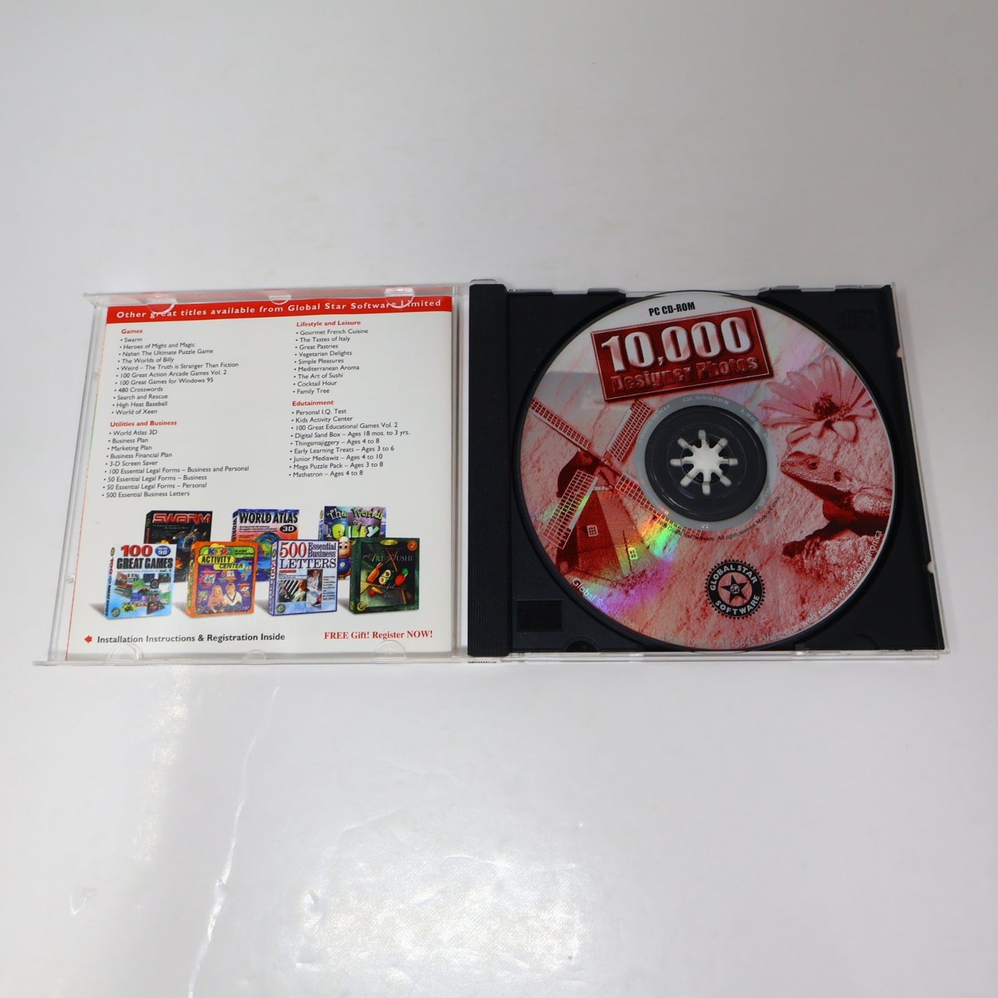 10,000 Designer Photos #1-2 CD-Rom Lot For Windows 95/98 Animals/Birds/Nature