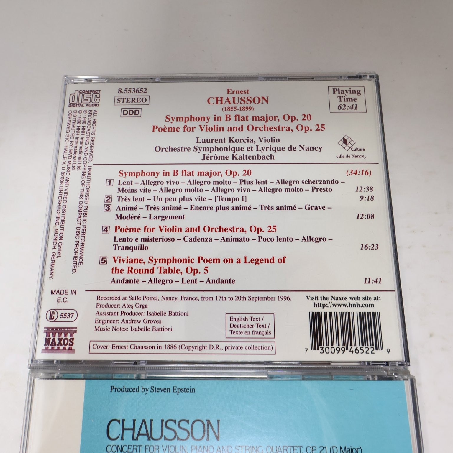 Chausson 2 CD Lot Symphony Op. 20/Poème/Viviane/Concert Violin Piano Classical