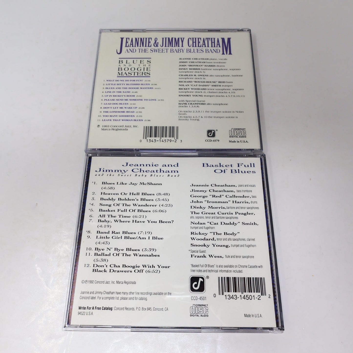 Jeannie & Jimmy Cheatham 2 CDs Lot Blues & Boogie Masters/Basket Full of Blues