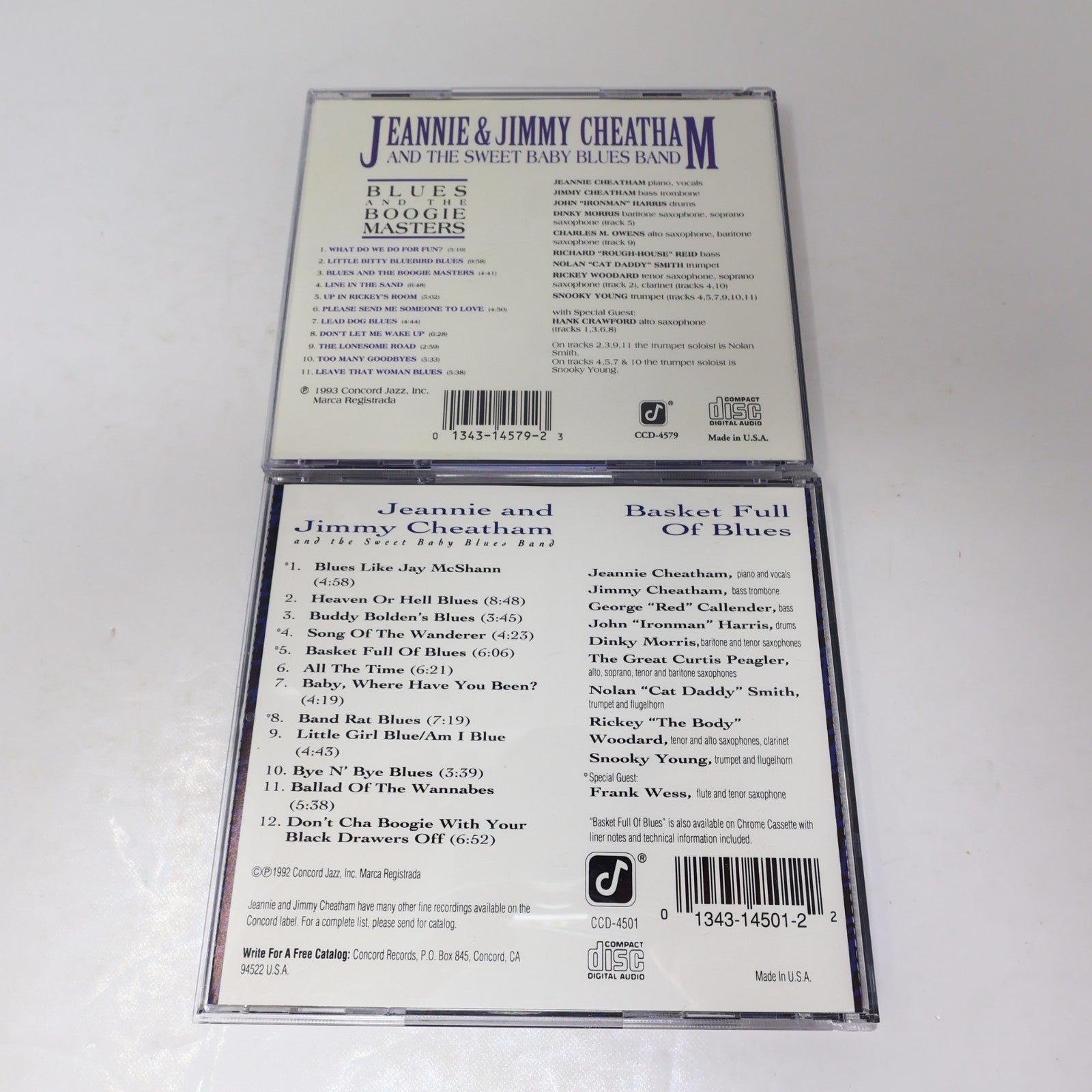 Jeannie & Jimmy Cheatham 2 CDs Lot Blues & Boogie Masters/Basket Full of Blues