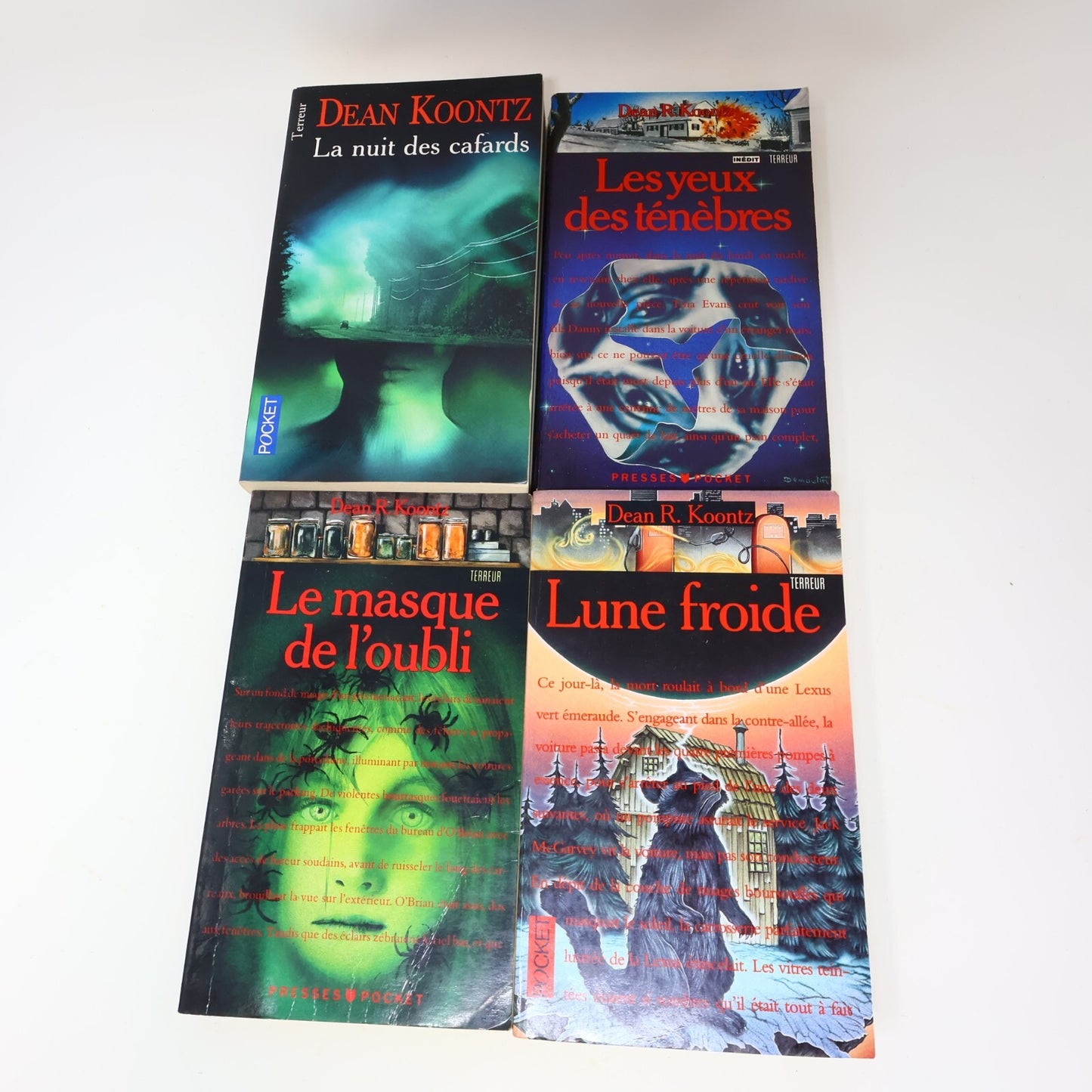 Dean Koontz Lot 4 Livres Yeux des Ténébres/Lune Froide/Nuit des Cafards Français