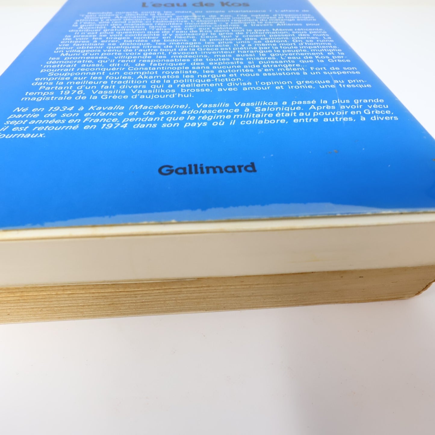 Vassilis Vassilikos Lot 2 Livres Gallimard/Nrf L'Eau de Kos/Z Fiction Historique